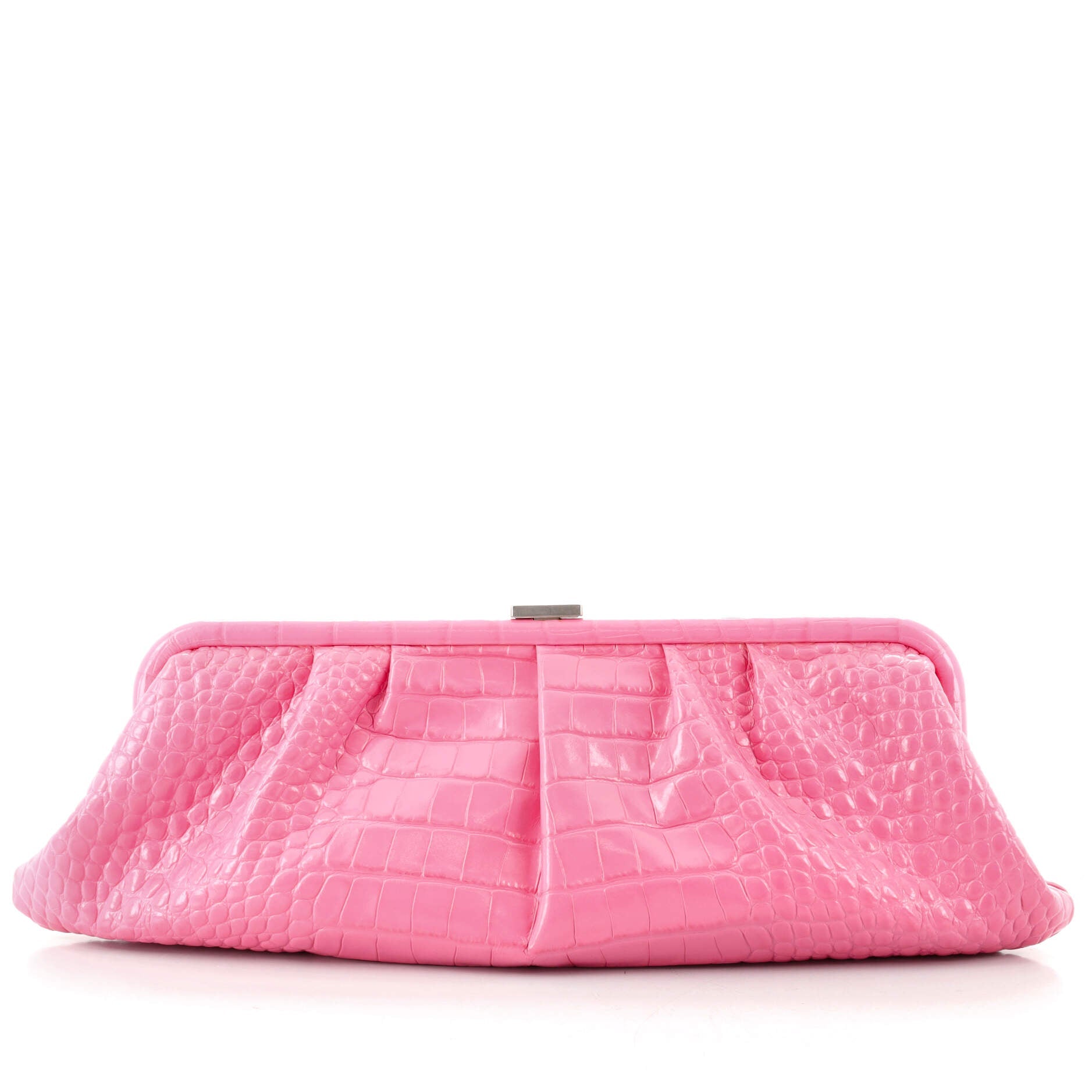 Cloud Clutch Crocodile Embossed Leather XL