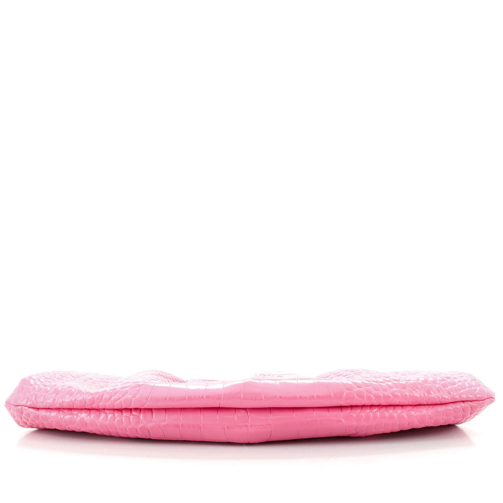Cloud Clutch Crocodile Embossed Leather XL