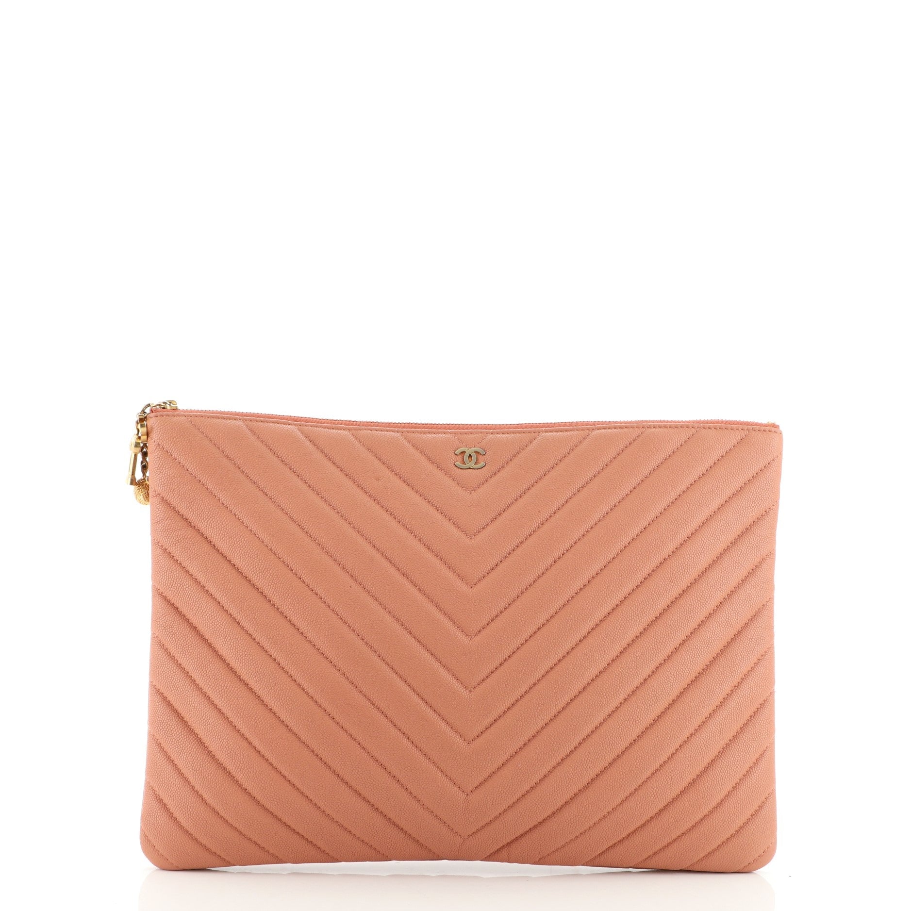 Paris-Athens O Case Clutch Chevron Caviar Large
