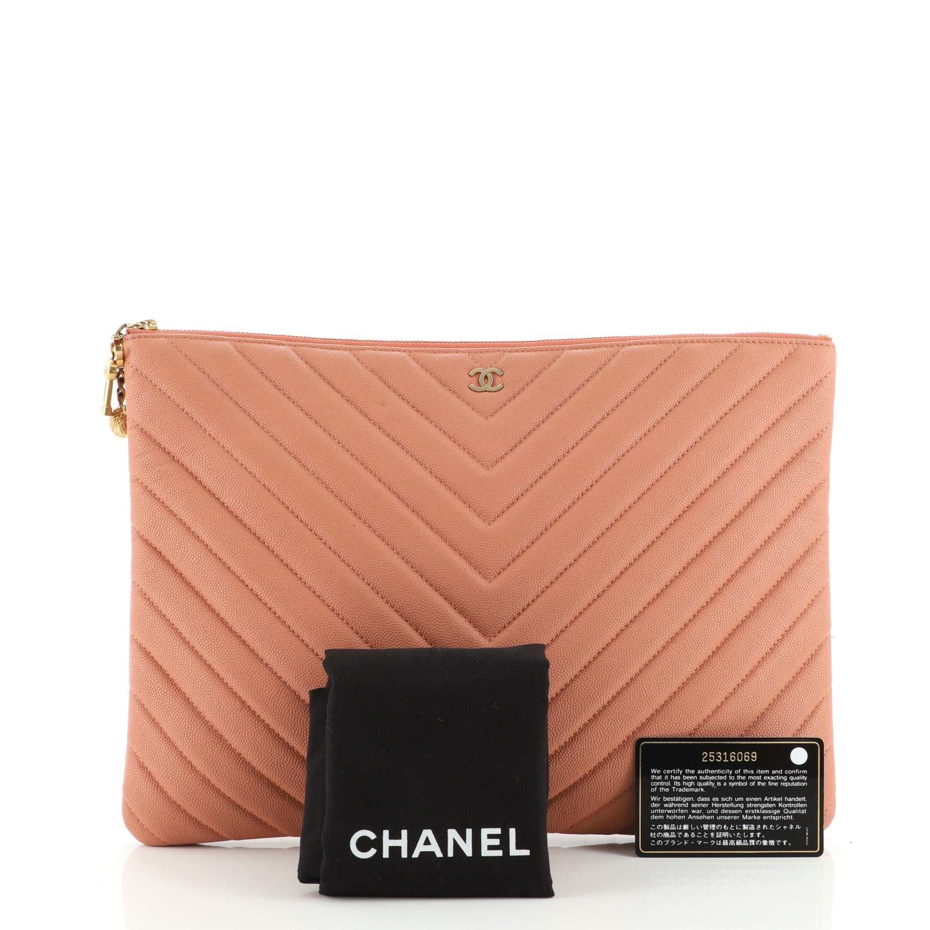 Paris-Athens O Case Clutch Chevron Caviar Large