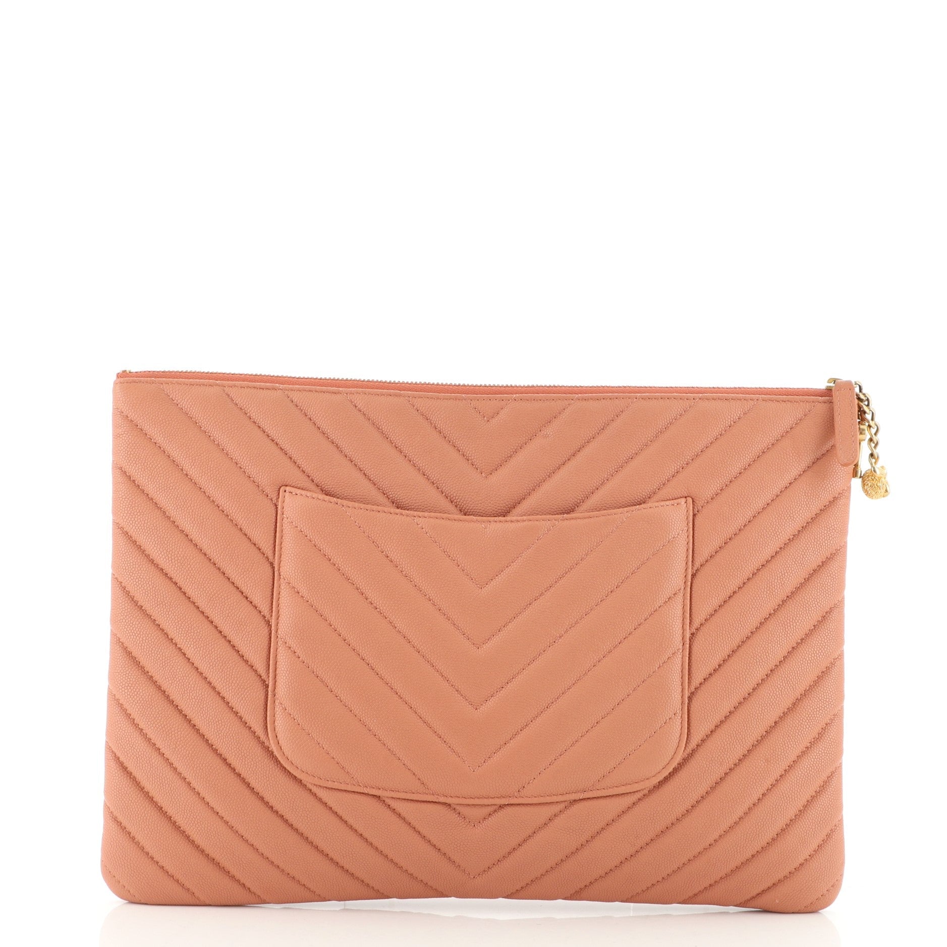 Paris-Athens O Case Clutch Chevron Caviar Large