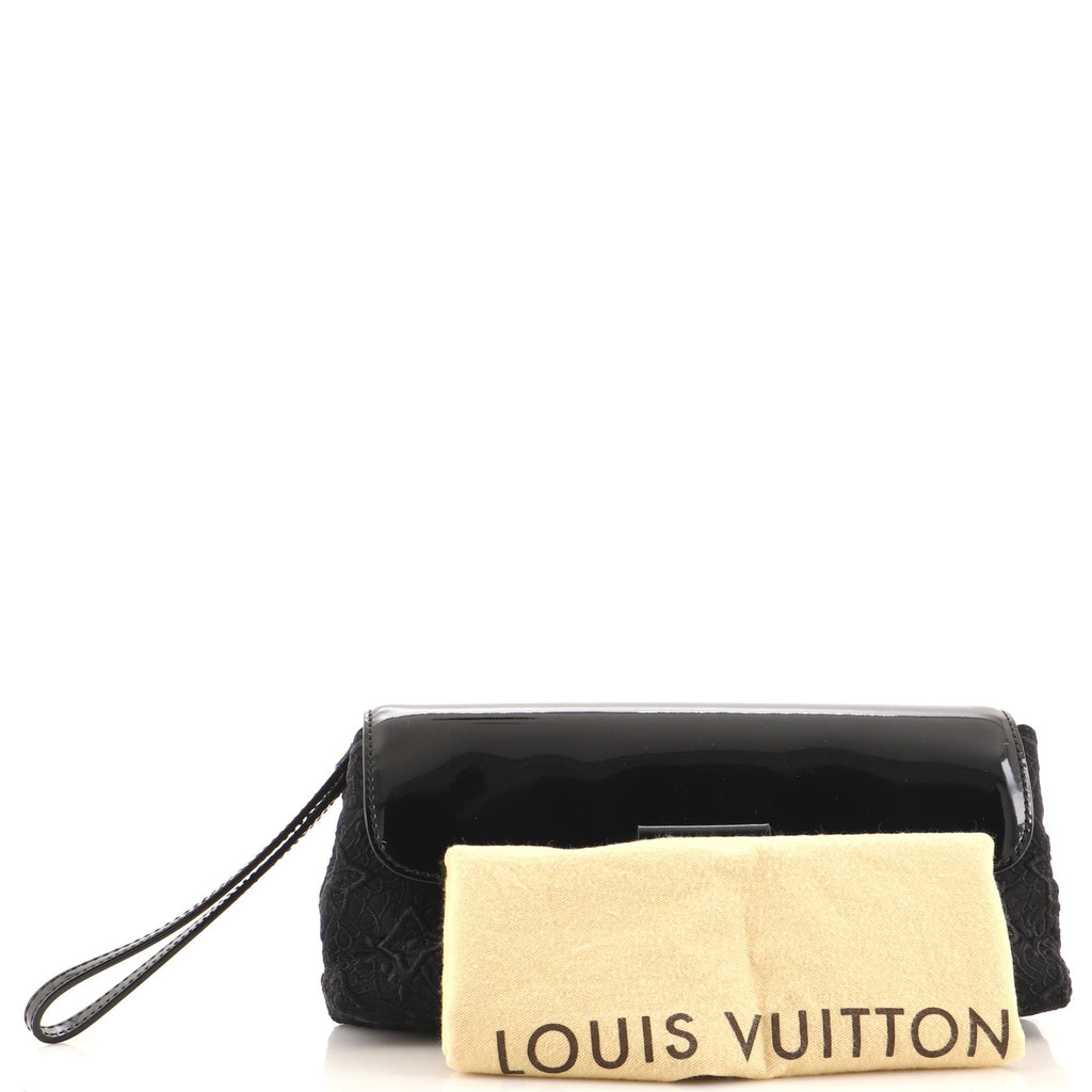 Pochette Dentelle Clutch Embroidered Satin with Vernis