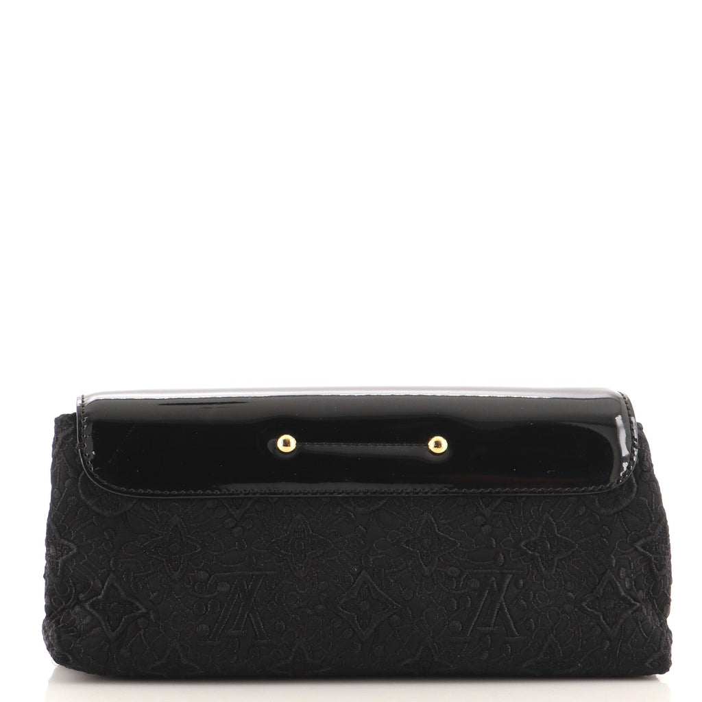 Pochette Dentelle Clutch Embroidered Satin with Vernis