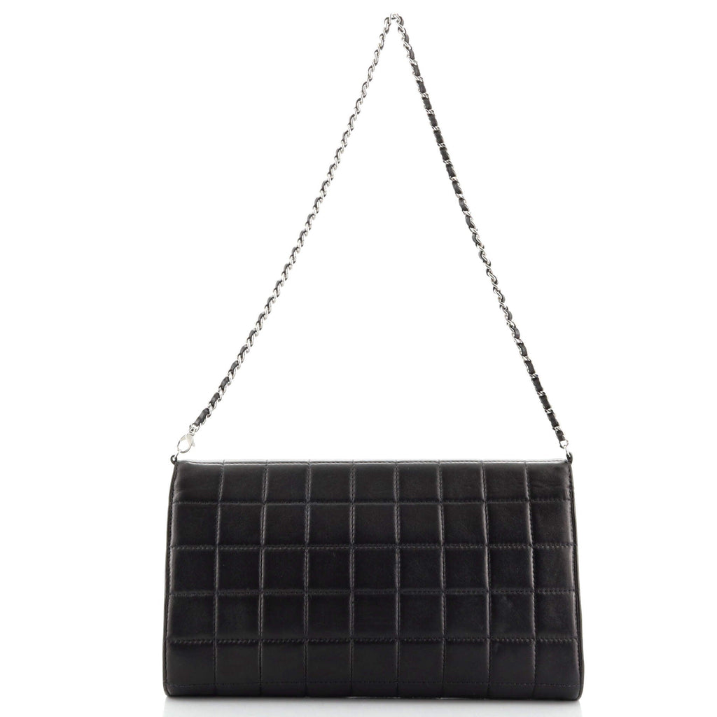 Chocolate Bar Chain Clutch Quilted Lambskin Medium