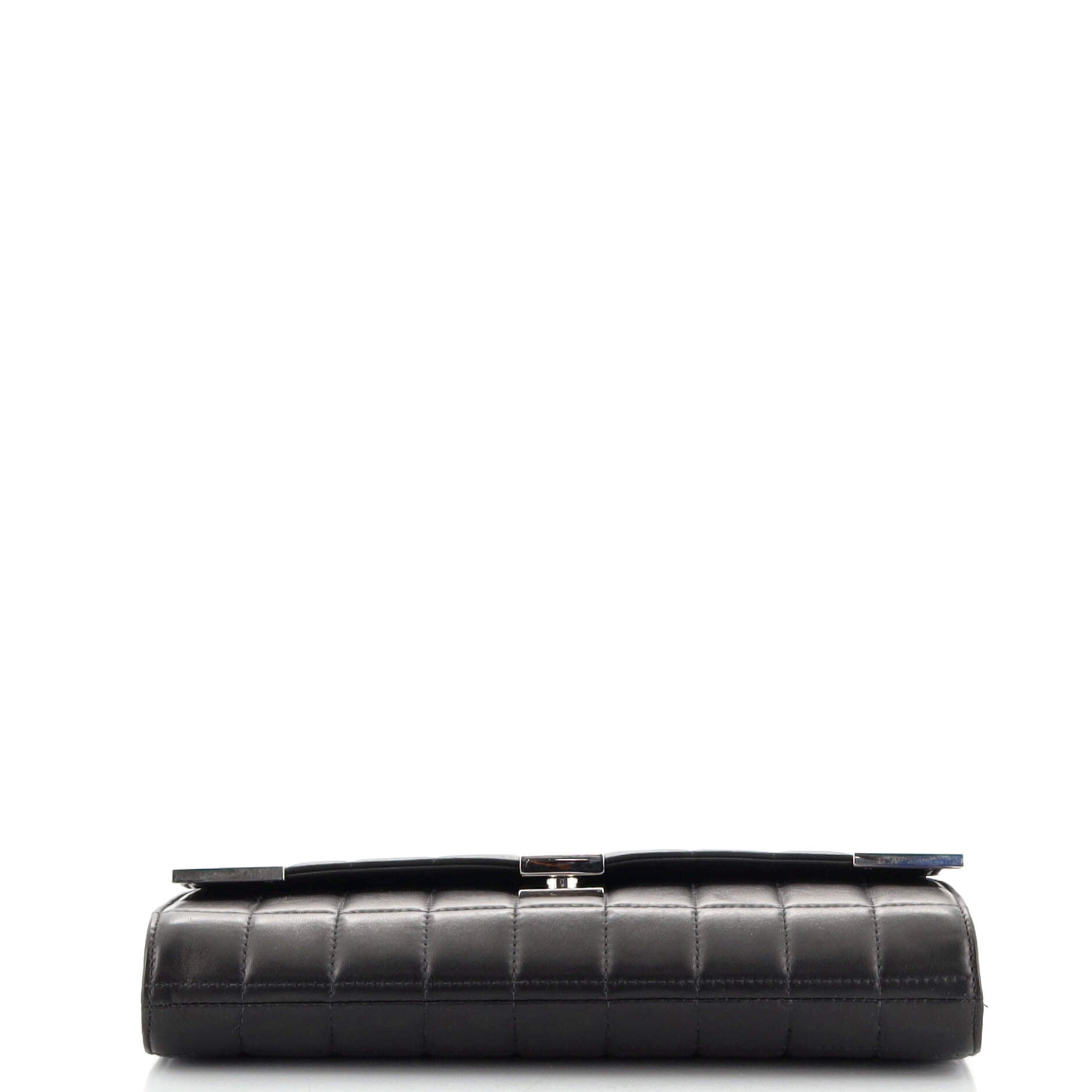 Chocolate Bar Chain Clutch Quilted Lambskin Medium