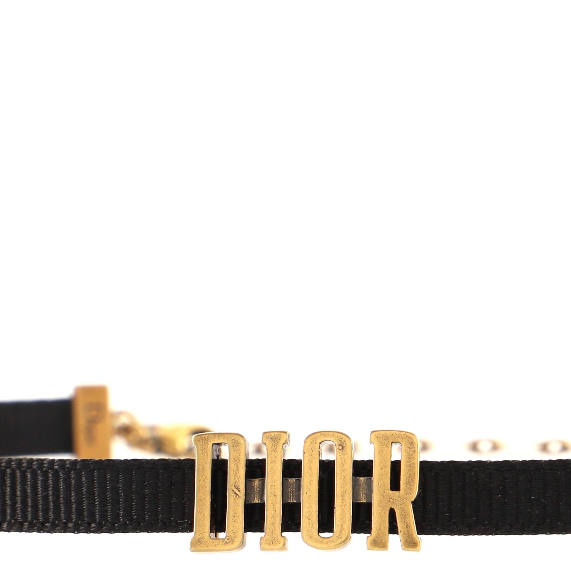 Dior Choker Necklace Grosgrain Ribbon and Metal