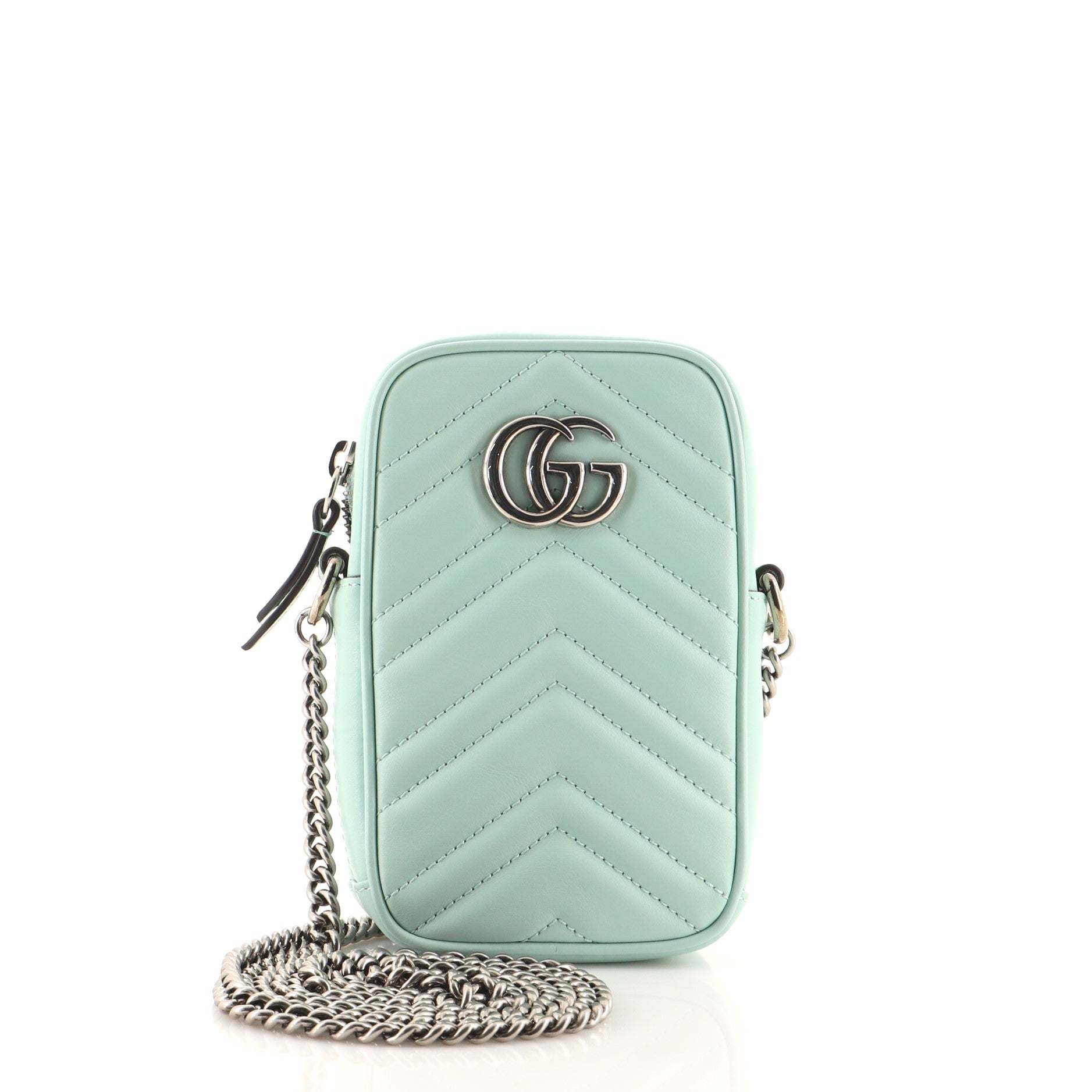 GG Marmont Vertical Phone Crossbody Bag Matelasse Leather Mini