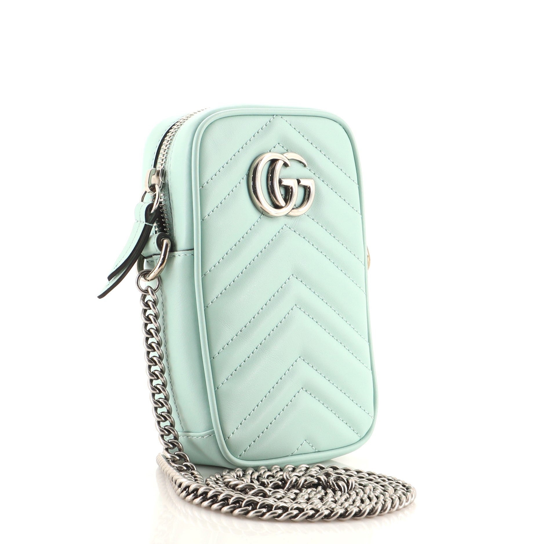 GG Marmont Vertical Phone Crossbody Bag Matelasse Leather Mini
