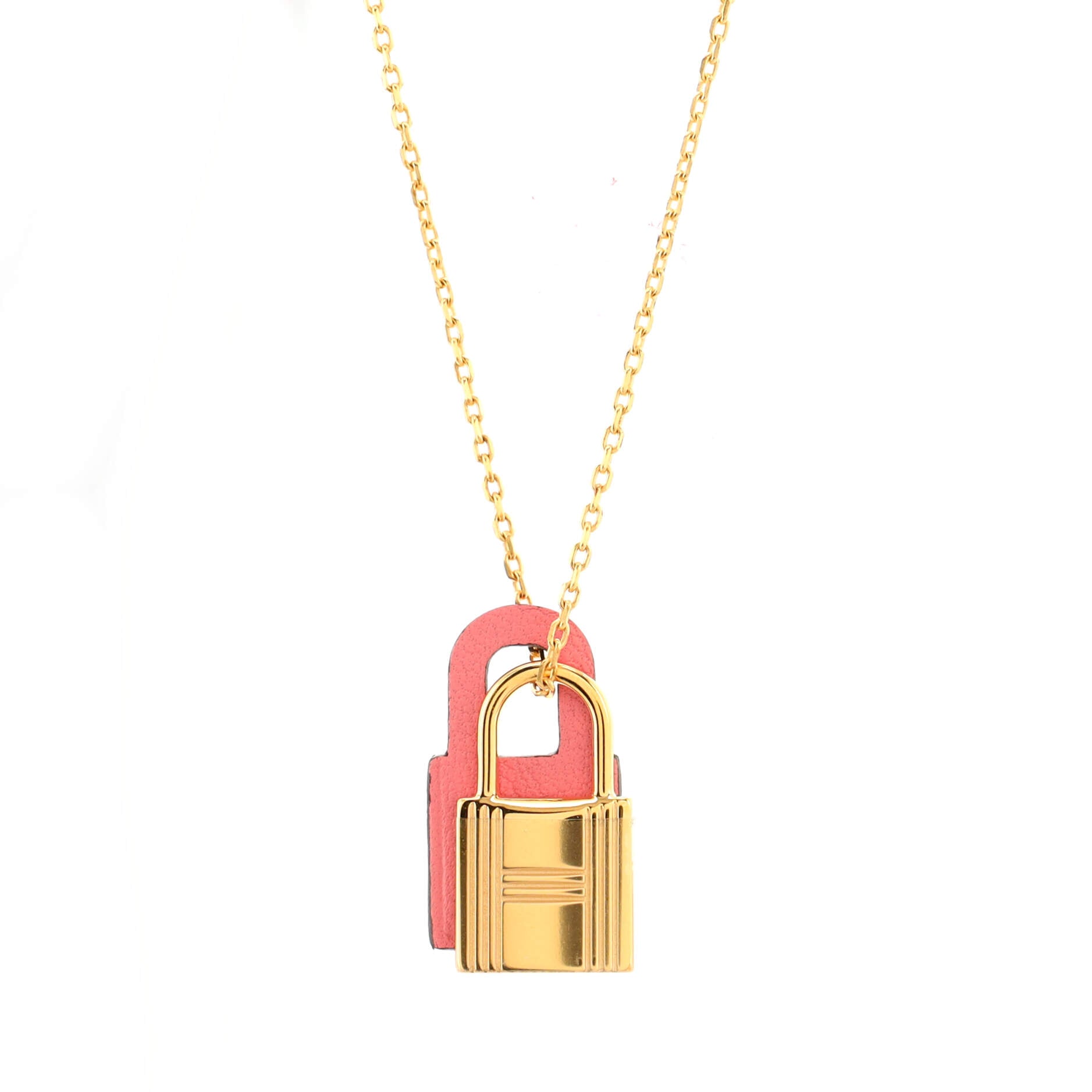 O'Kelly Pendant Necklace Metal and Leather Small