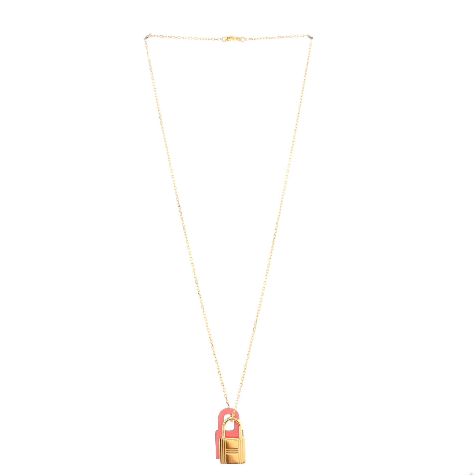 O'Kelly Pendant Necklace Metal and Leather Small