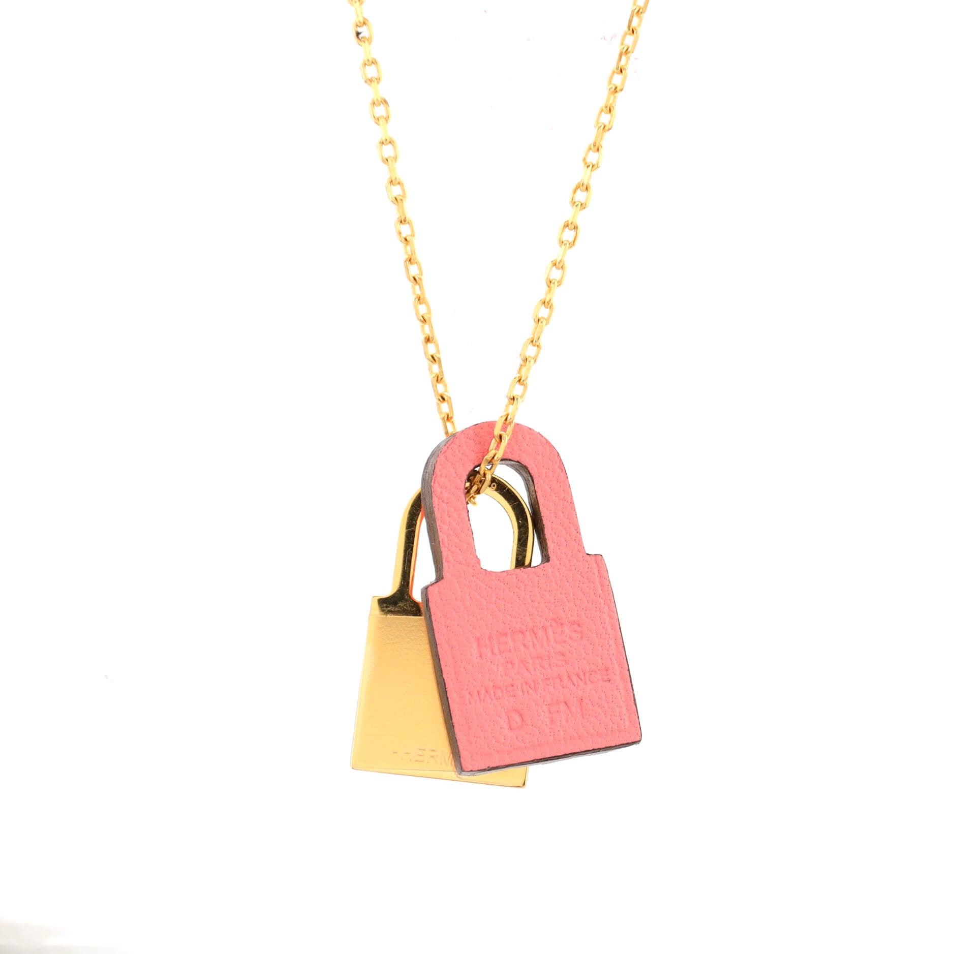 O'Kelly Pendant Necklace Metal and Leather Small