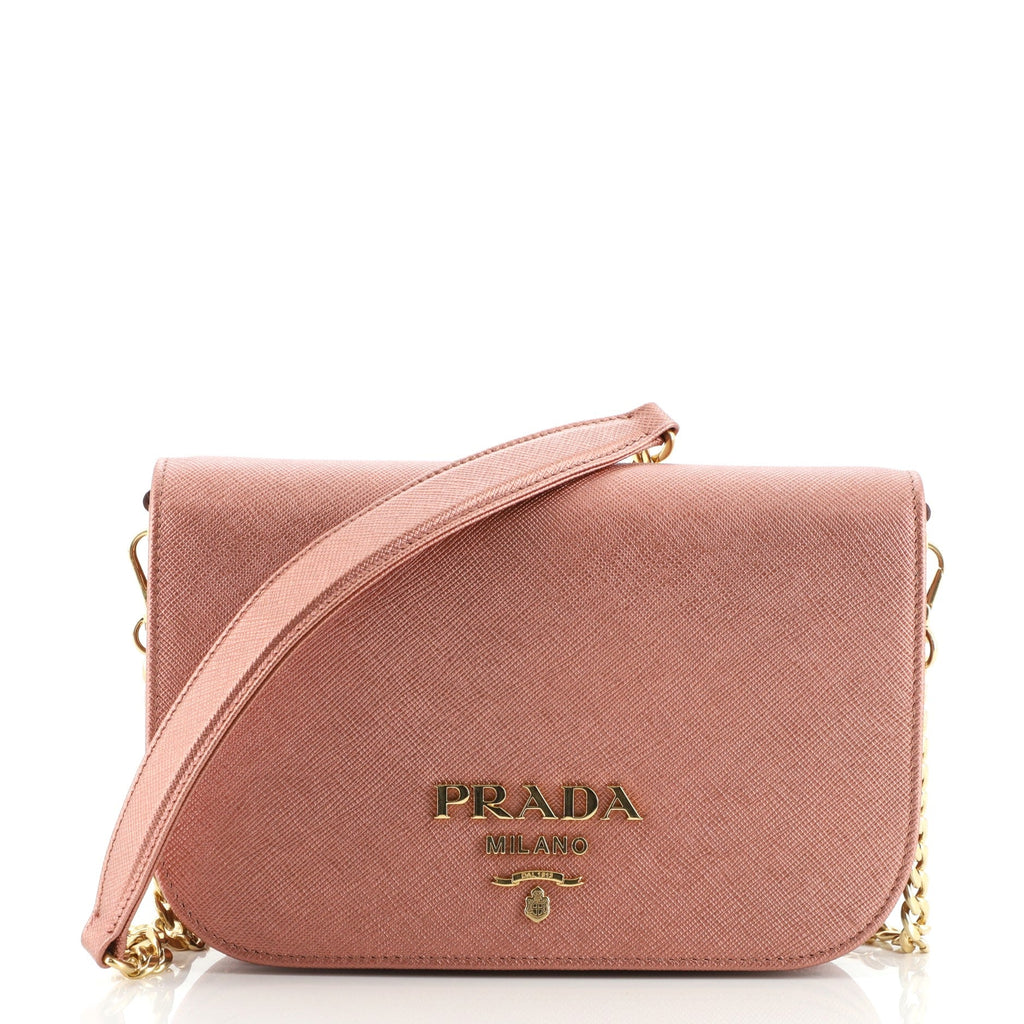 Convertible Flap Clutch Saffiano Leather Small