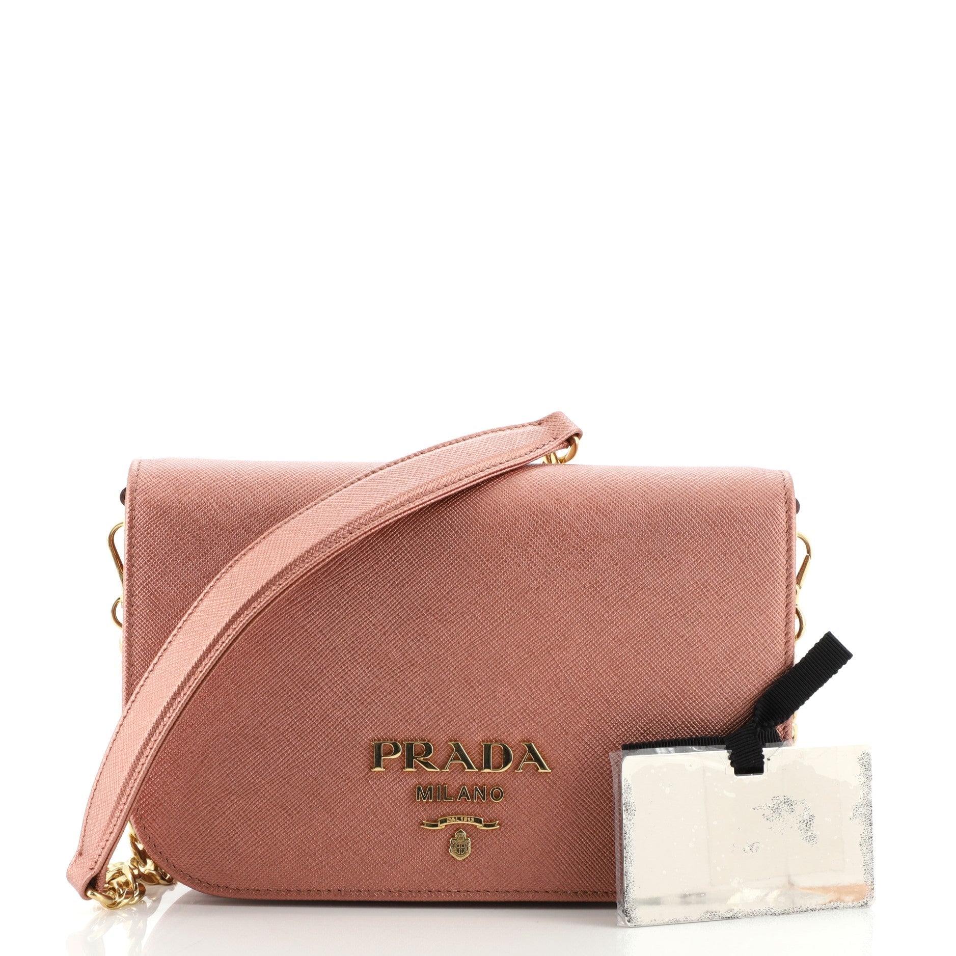 Convertible Flap Clutch Saffiano Leather Small