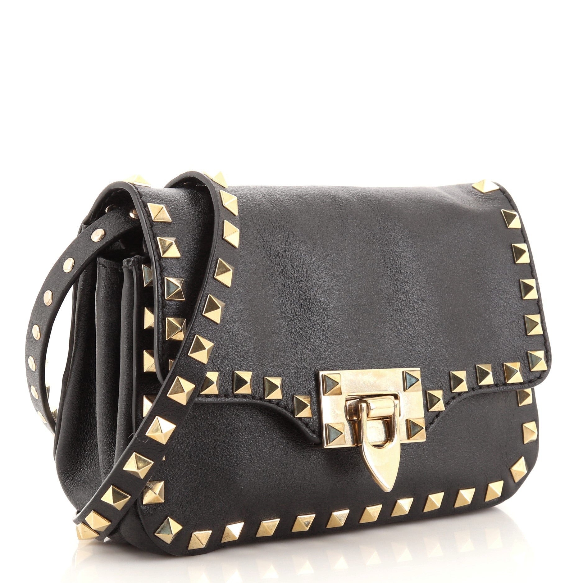 Rockstud Flip Lock Flap Bag Leather Mini