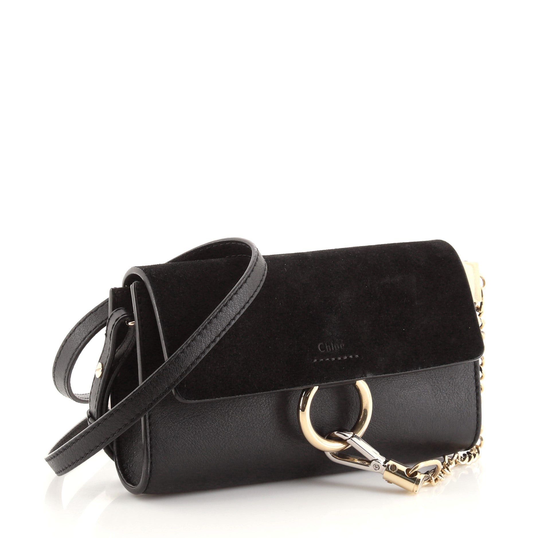 Faye Shoulder Bag Leather and Suede Mini