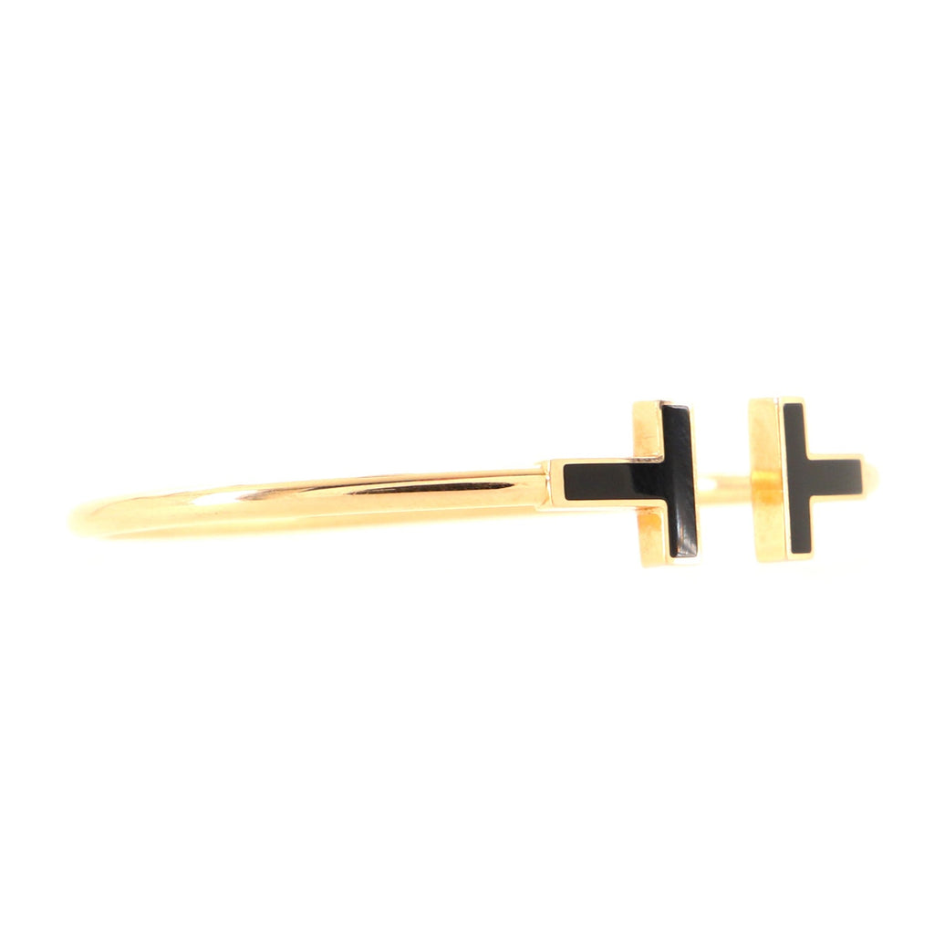 T Wire Bracelet 18K Rose Gold with Onyx