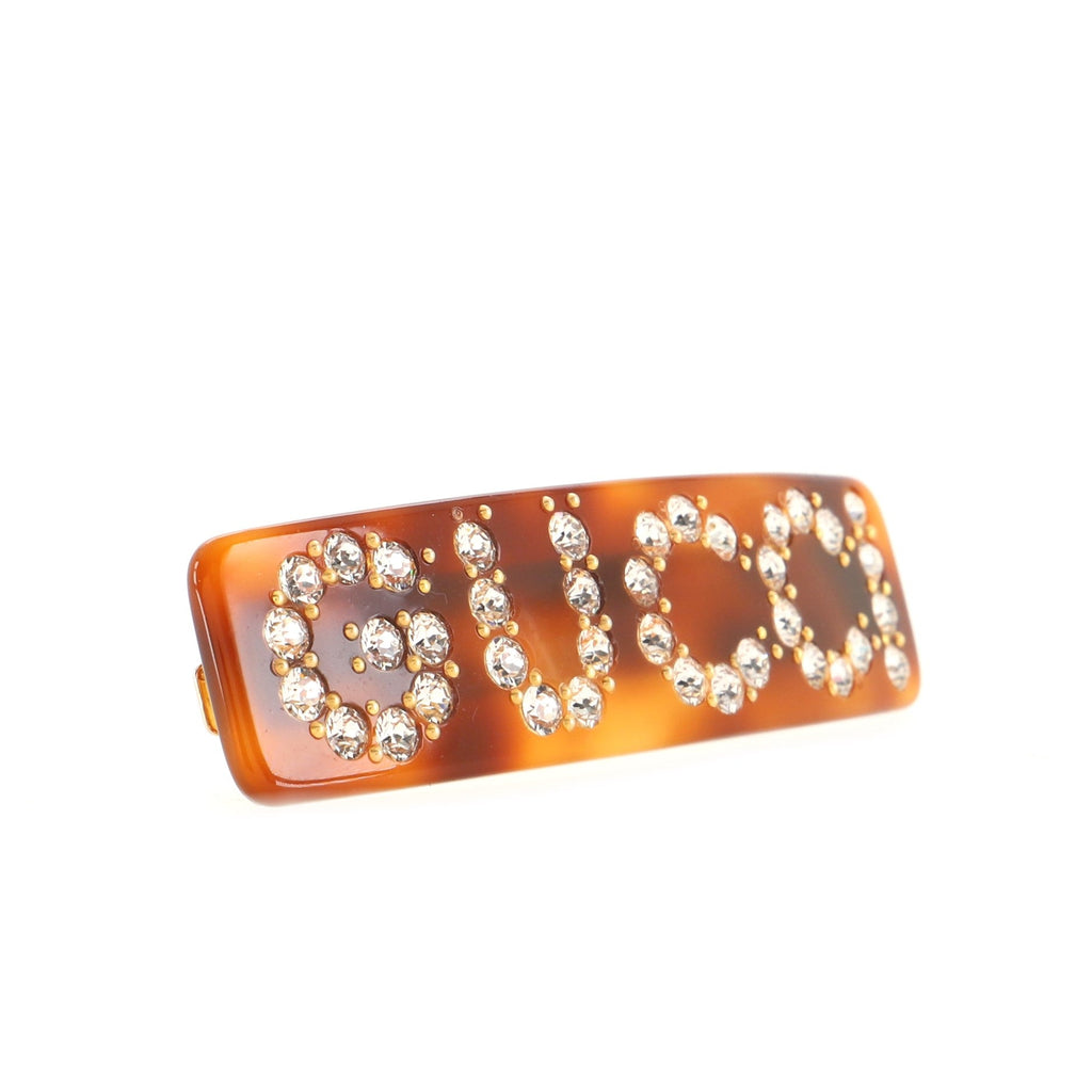 Logo Hair Barrette Resin with Crystals XS