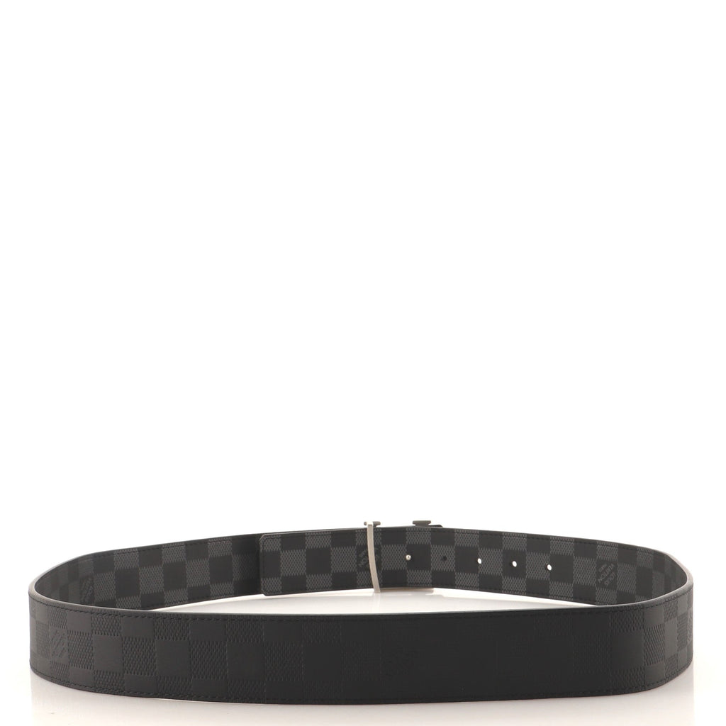 LV Initiales Reversible Belt Damier Graphite and Damier Infini Leather Wide 100