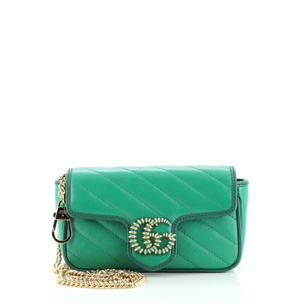 GG Marmont Flap Bag Diagonal Quilted Leather Super Mini