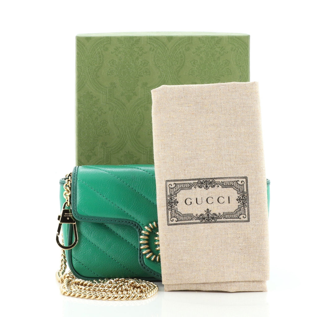 GG Marmont Flap Bag Diagonal Quilted Leather Super Mini