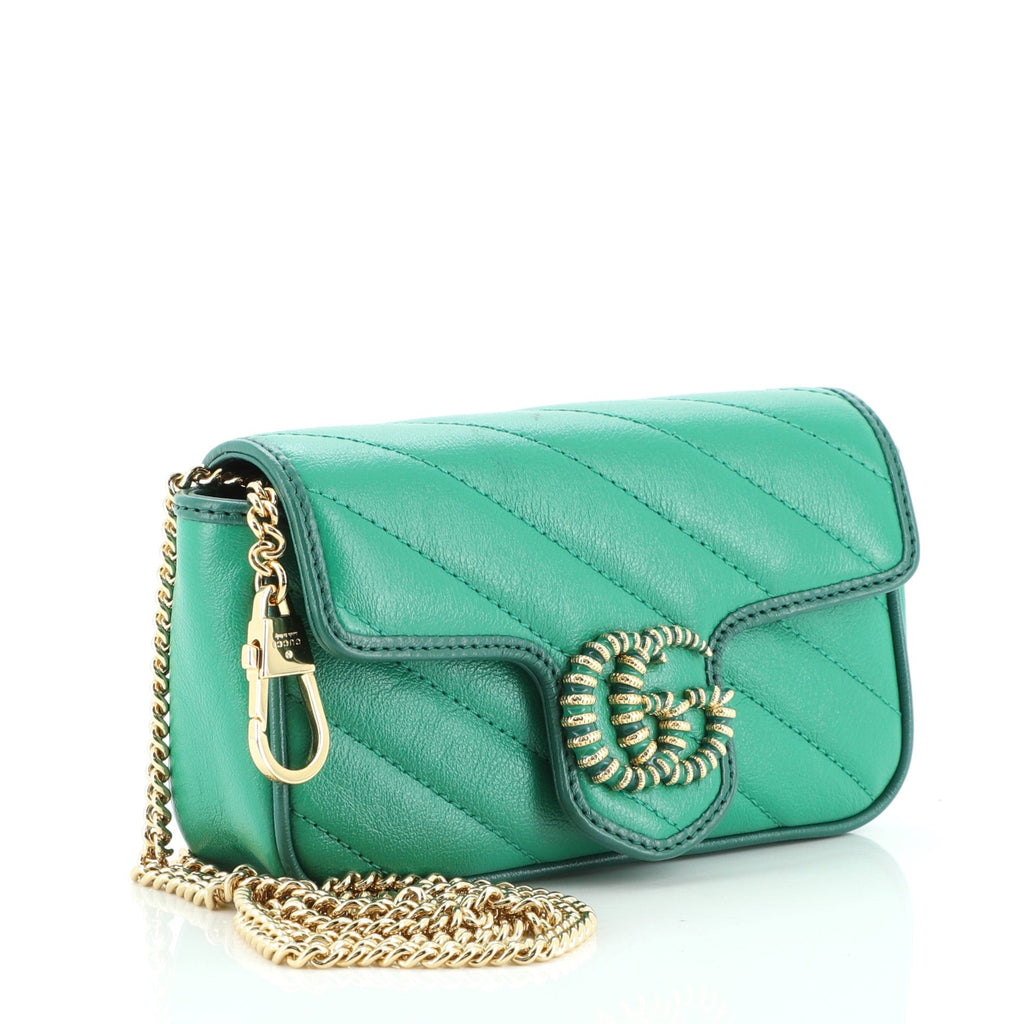 GG Marmont Flap Bag Diagonal Quilted Leather Super Mini