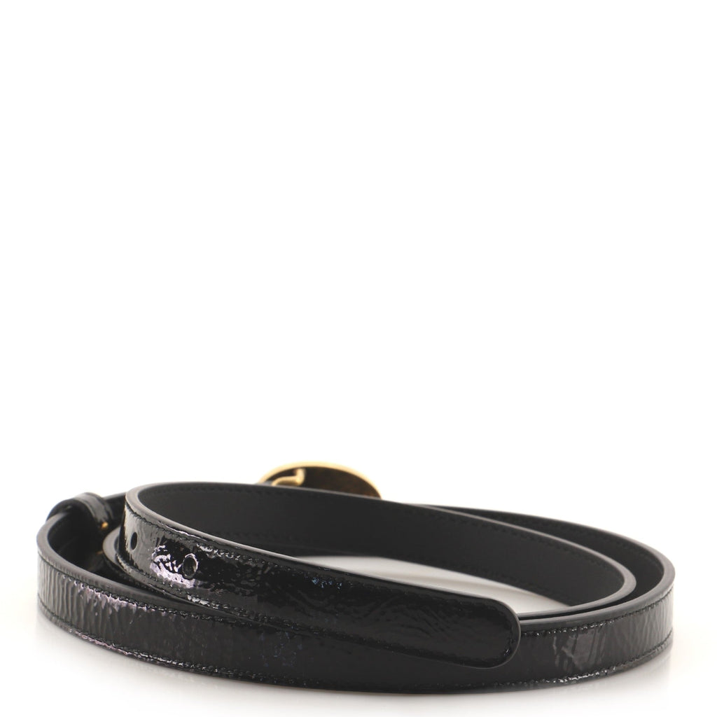 GG Oval Buckle Belt Patent with Enamel Thin 95