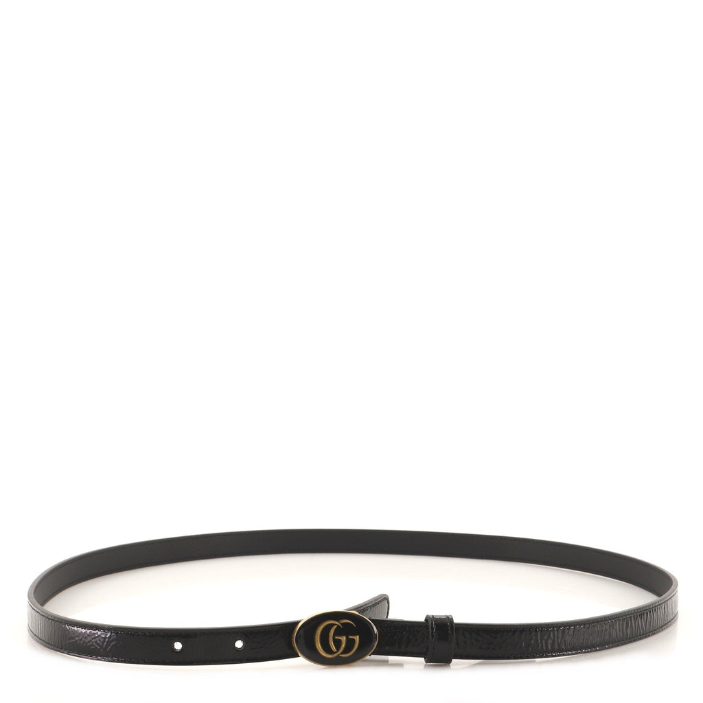 GG Oval Buckle Belt Patent with Enamel Thin 95