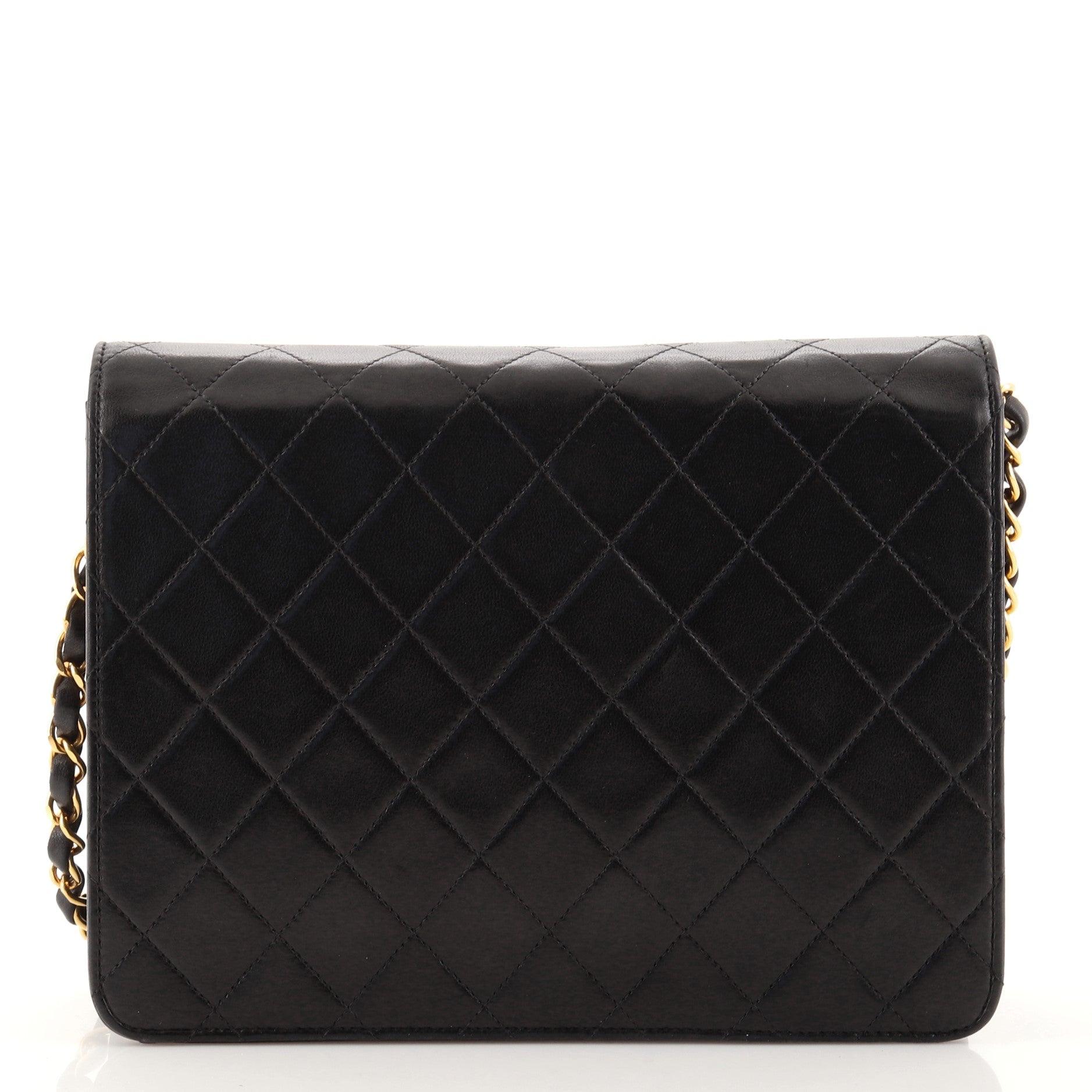 Vintage Clutch with Chain Quilted Leather Small