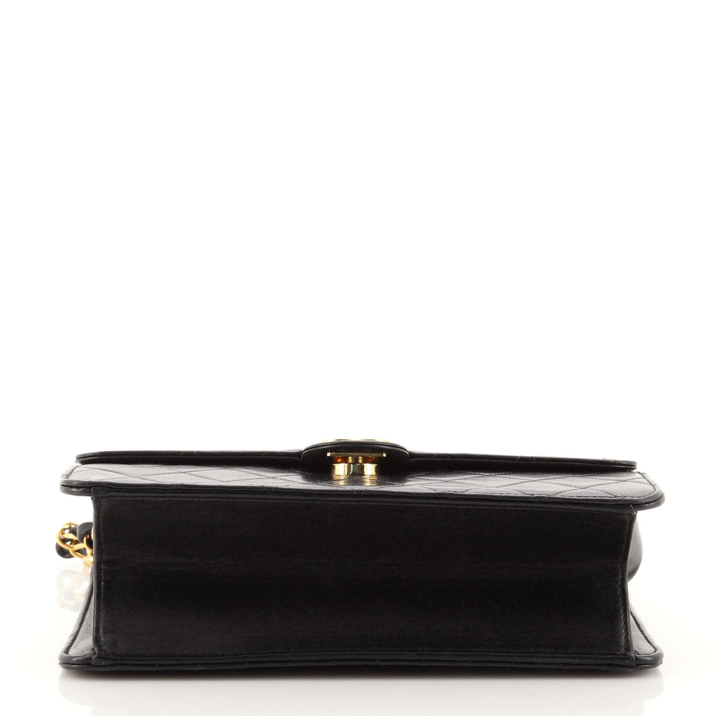 Vintage Clutch with Chain Quilted Leather Small