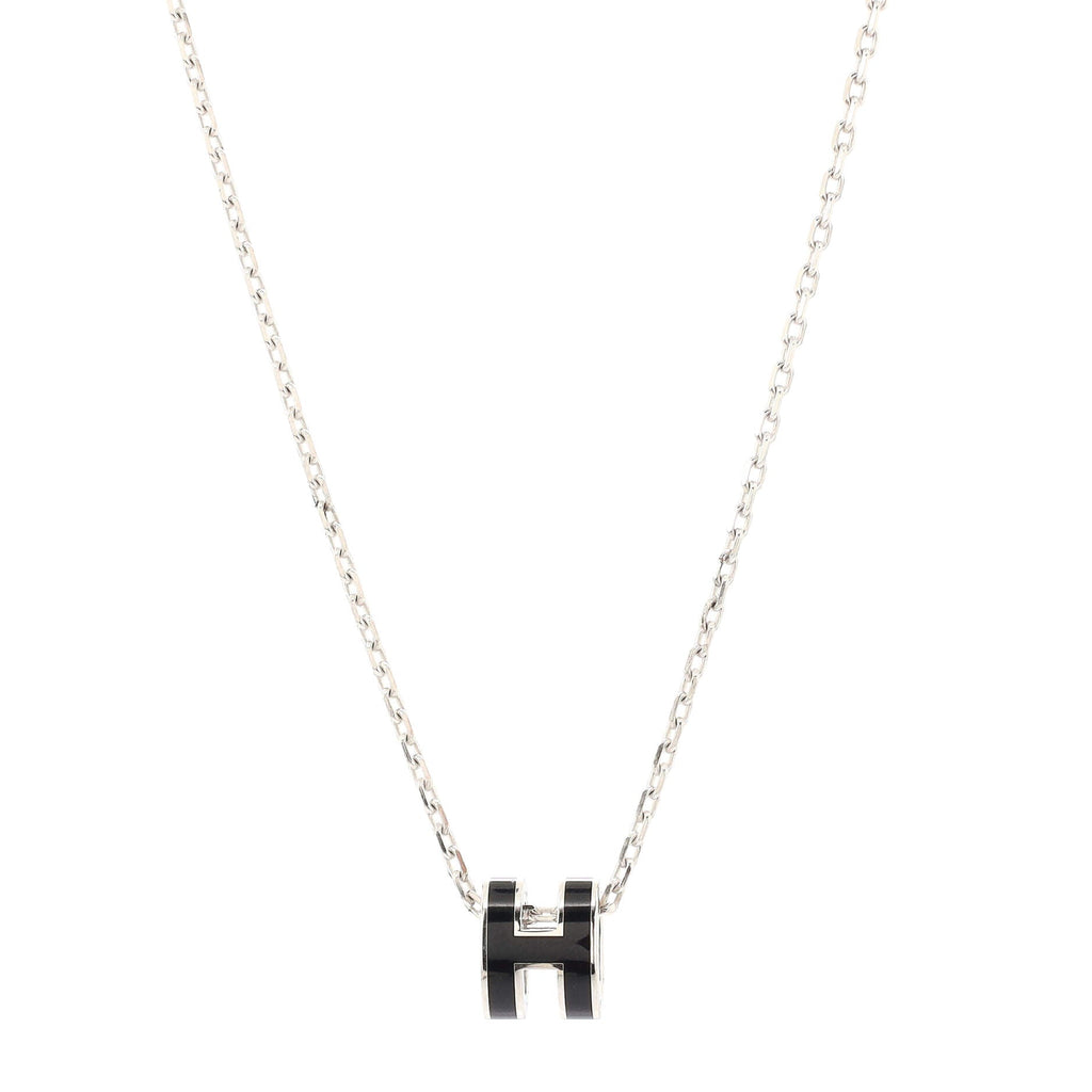 Pop H Pendant Chain Necklace Metal and Enamel Mini