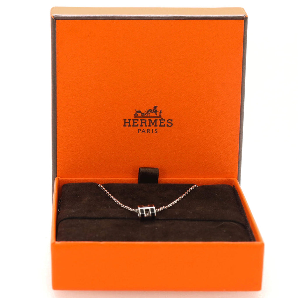 Pop H Pendant Chain Necklace Metal and Enamel Mini