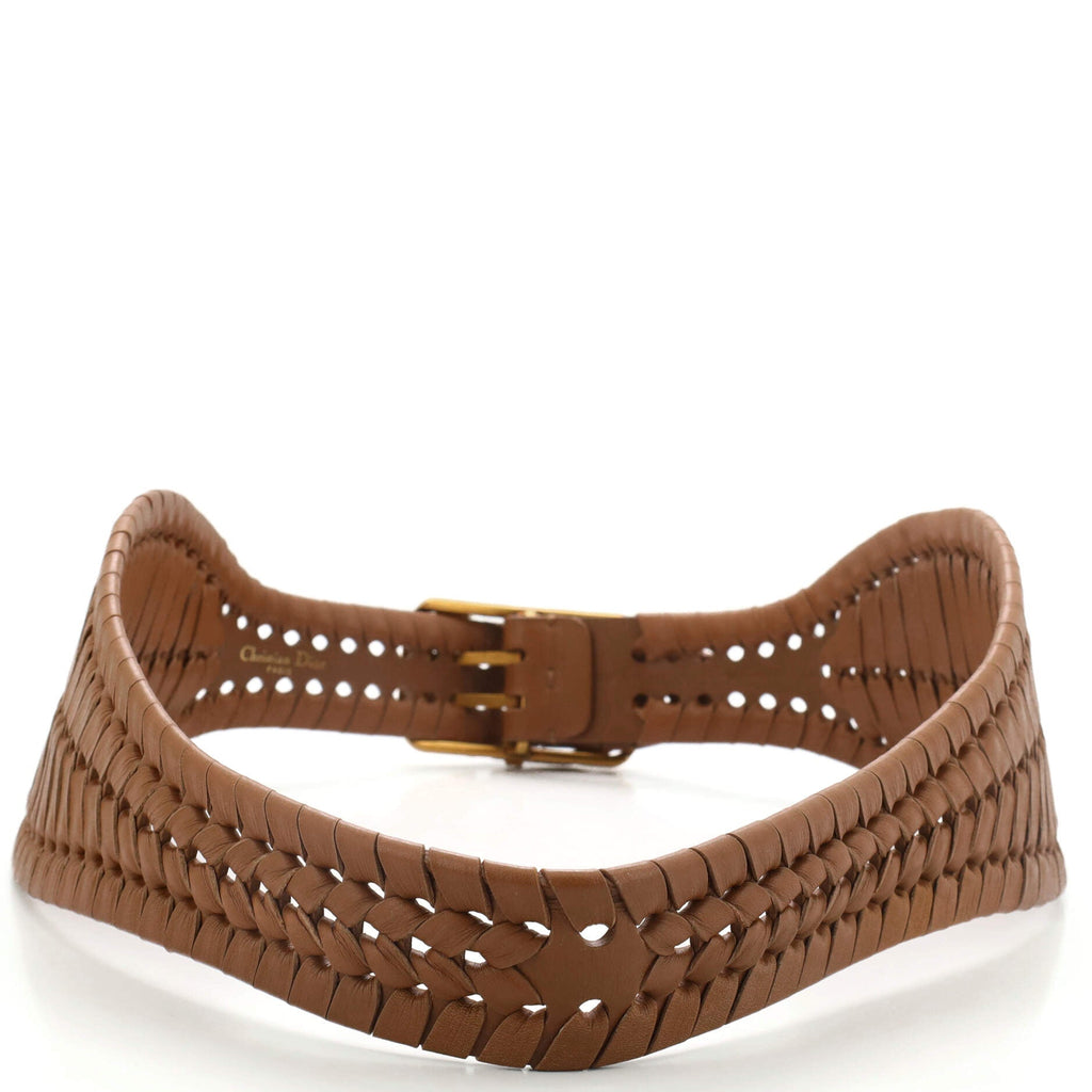 30 Montaigne Waist Belt Perforated Braided Leather 80