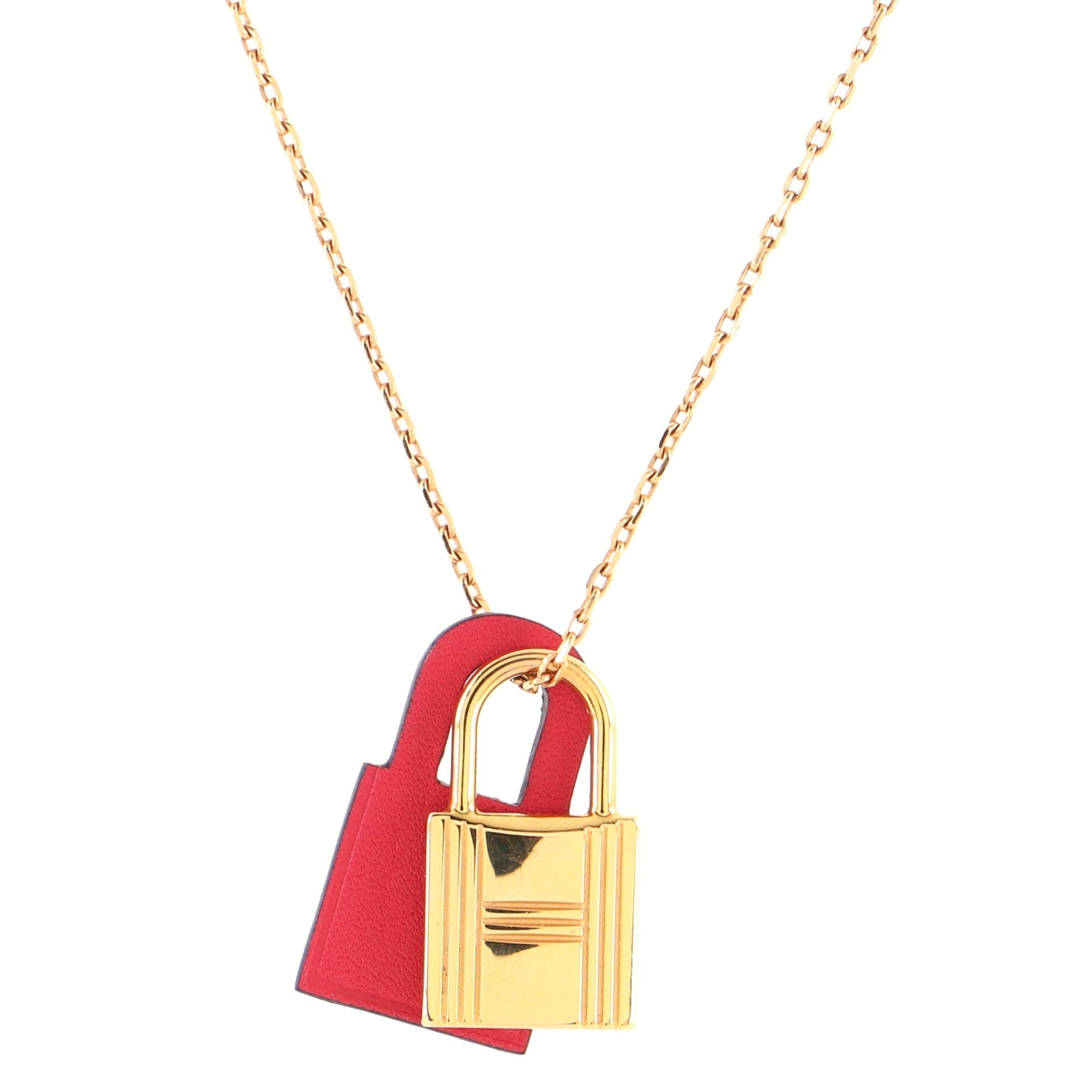 O'Kelly Pendant Necklace Metal and Leather Small