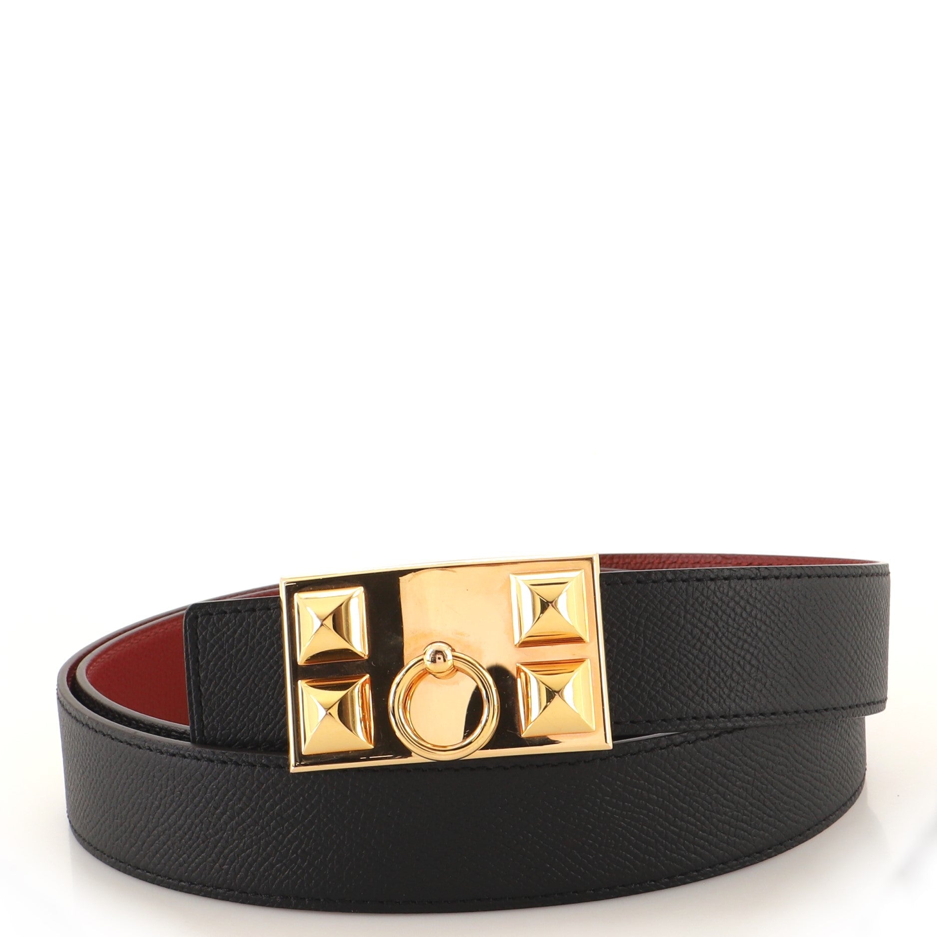 Collier de Chien Buckle Reversible Belt Leather Medium 95
