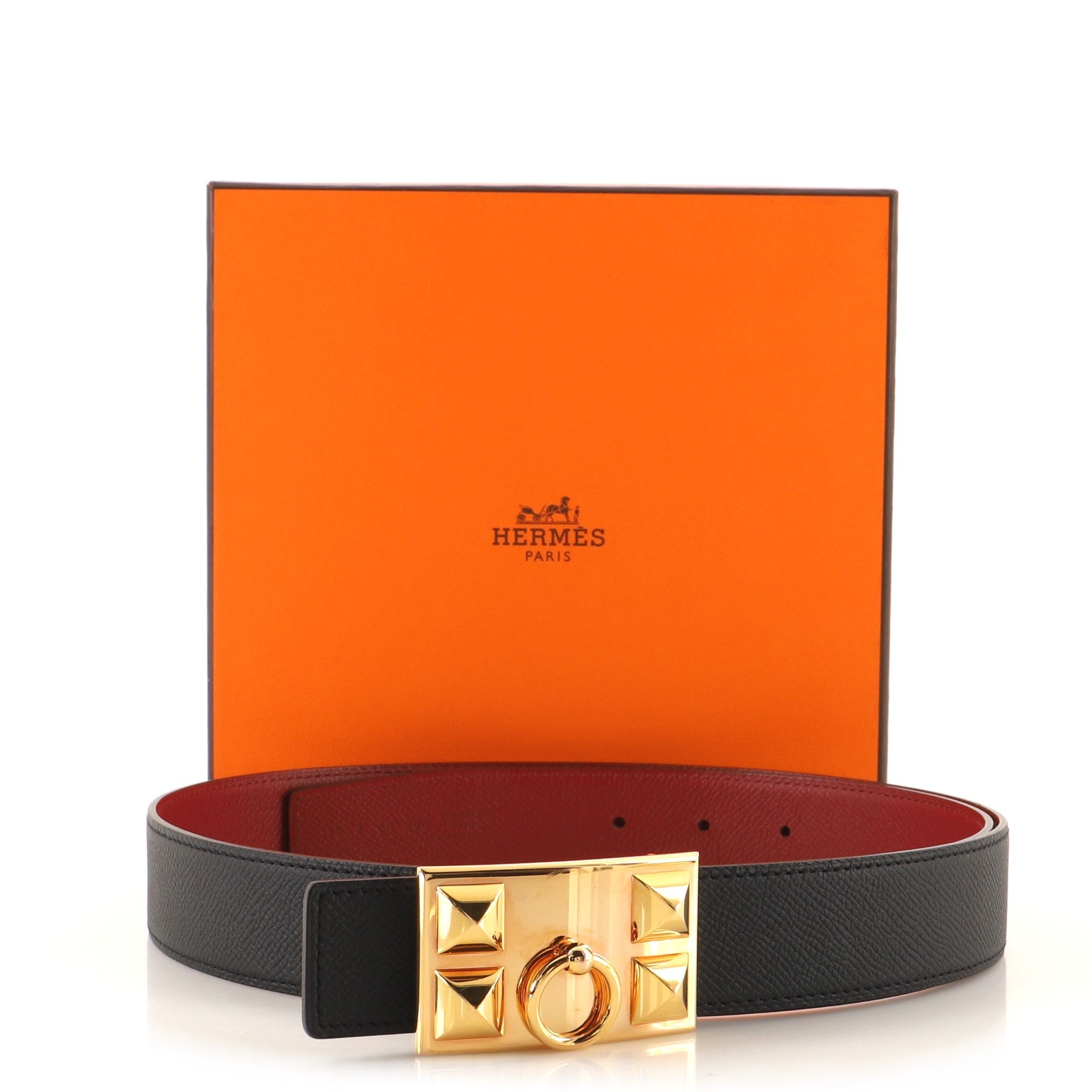Collier de Chien Buckle Reversible Belt Leather Medium 95