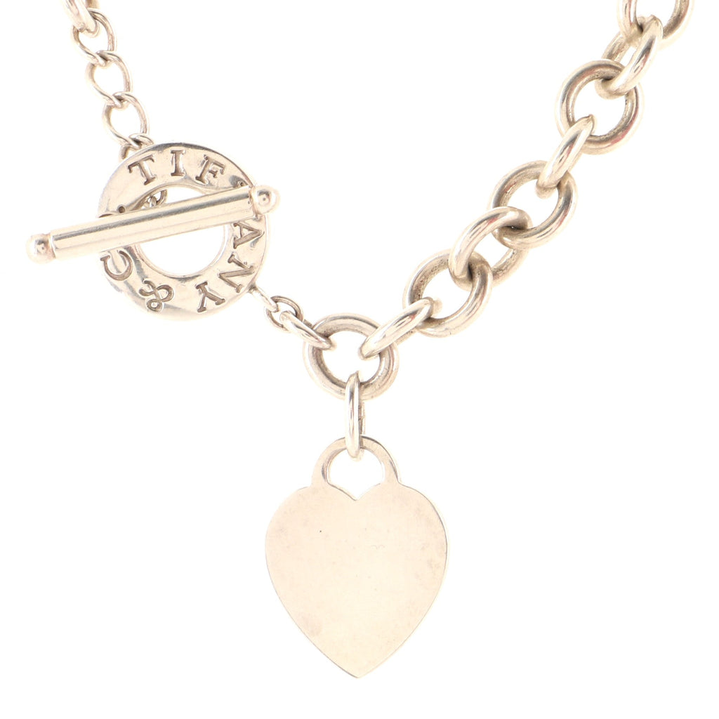 Heart Tag Choker Necklace Sterling Silver