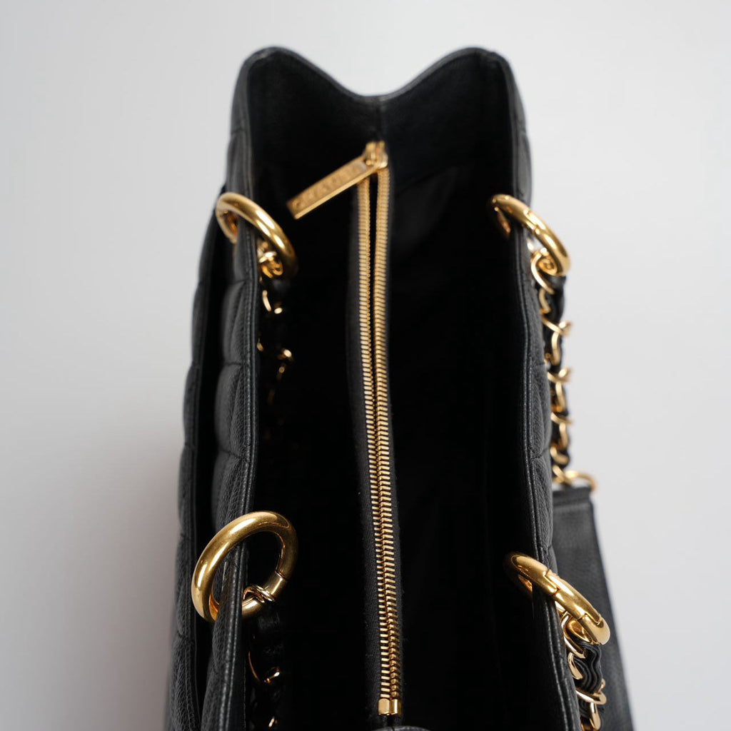 Chanel Black Grand Shopping Tote GST Bag in Caviar Leather with Gold Hardware