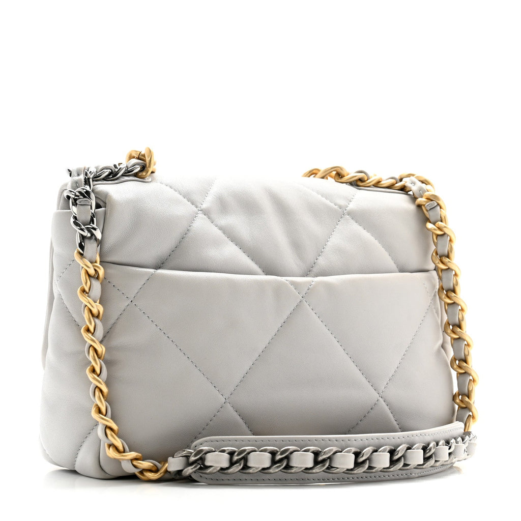 Lambskin Quilted Medium Chanel 19 Flap Grey