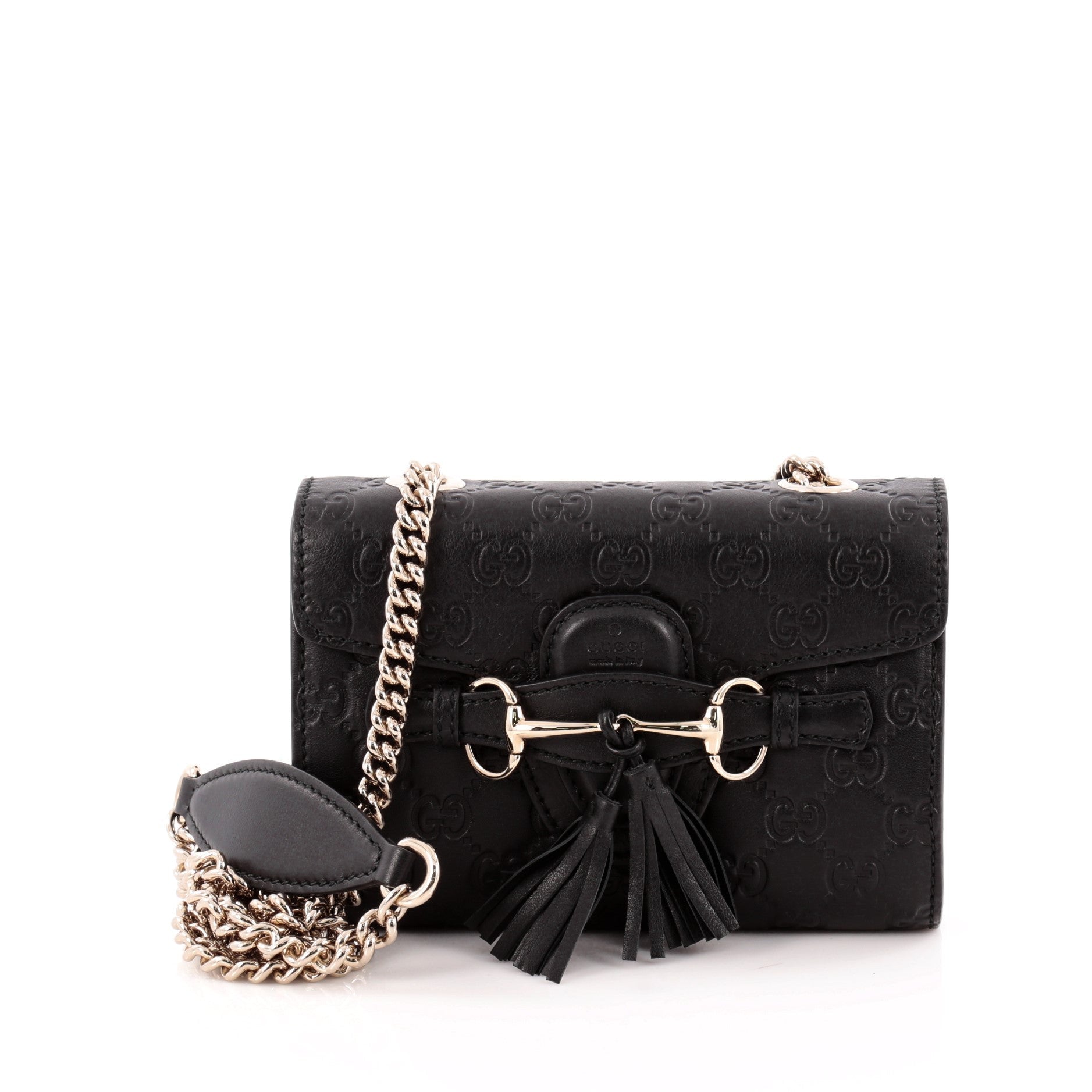 Emily Chain Strap Flap Bag Guccissima Leather Mini