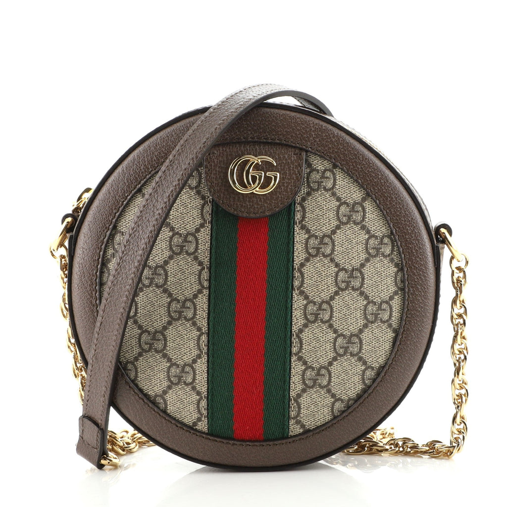 Ophidia Round Shoulder Bag GG Coated Canvas Mini
