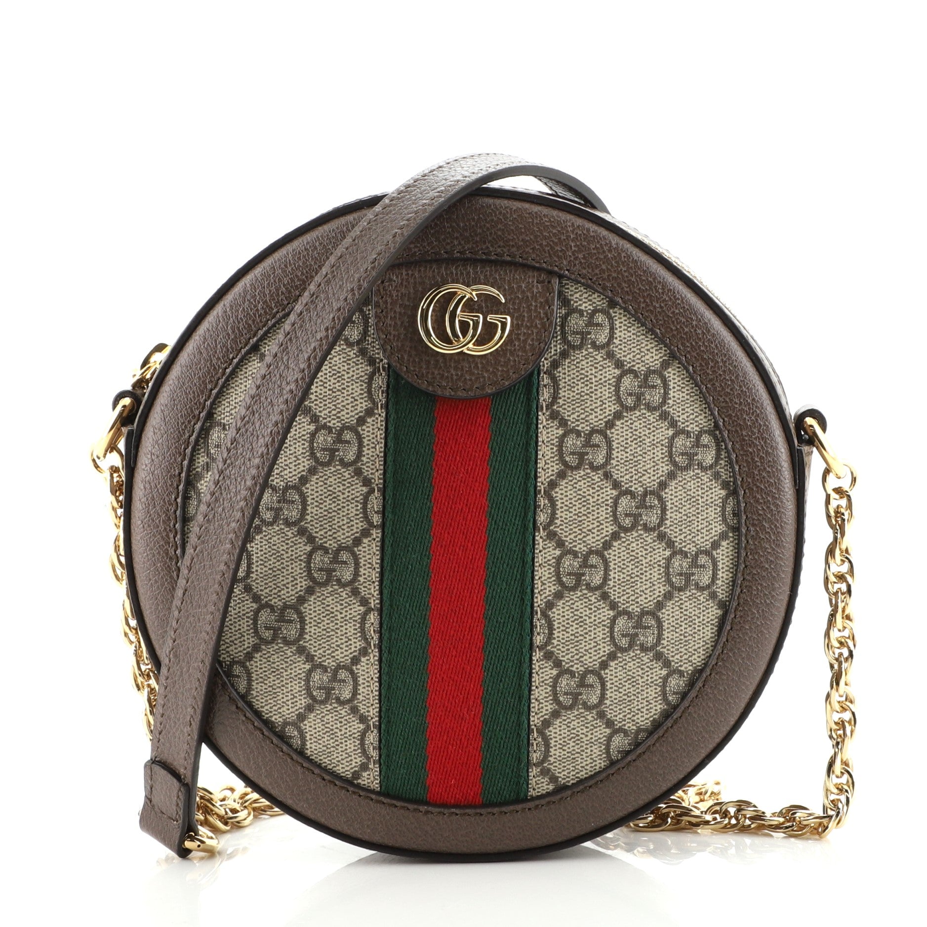 Ophidia Round Shoulder Bag GG Coated Canvas Mini