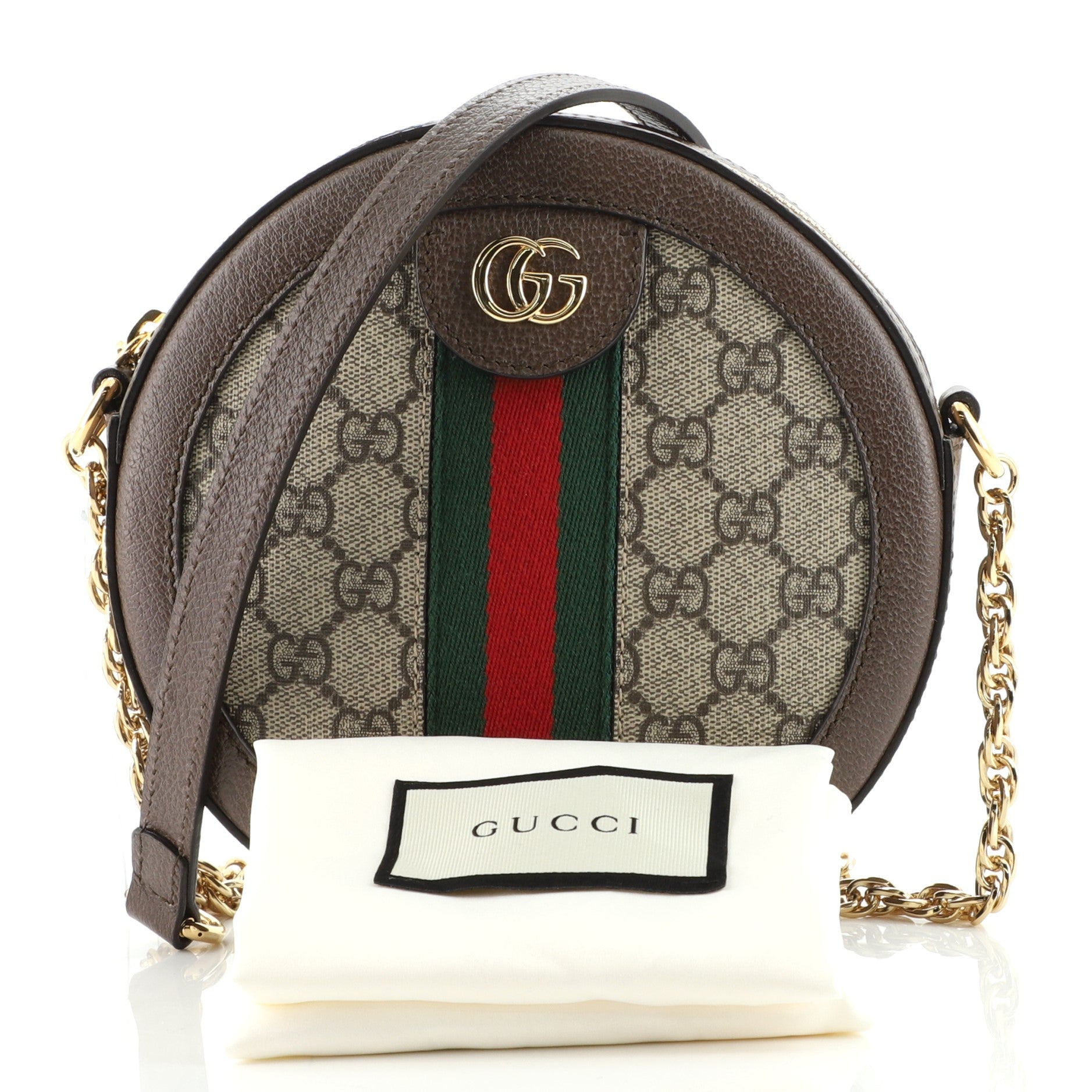 Ophidia Round Shoulder Bag GG Coated Canvas Mini