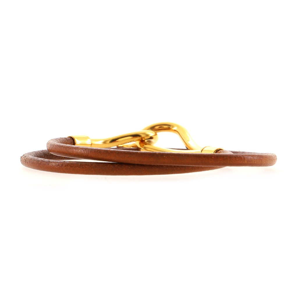 Jumbo Hook Double Tour Bracelet Leather and Metal