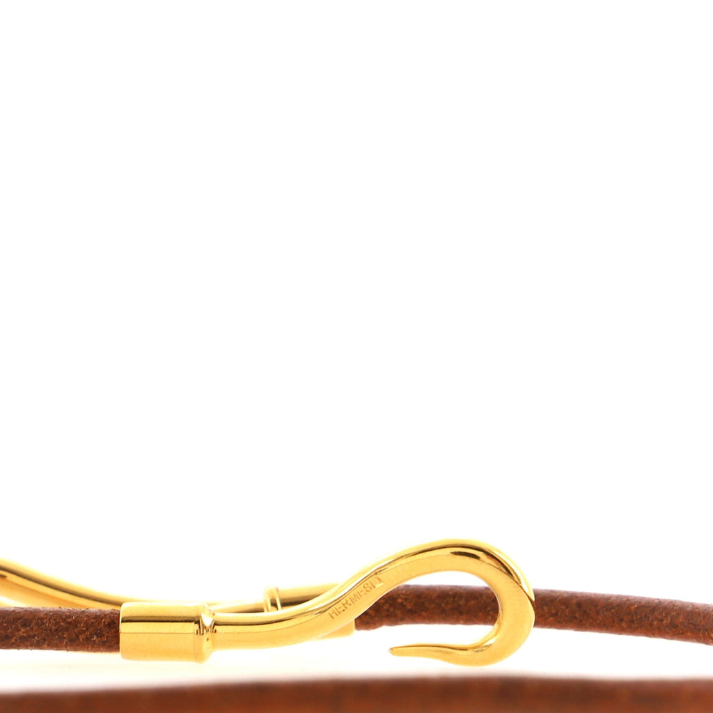 Jumbo Hook Double Tour Bracelet Leather and Metal