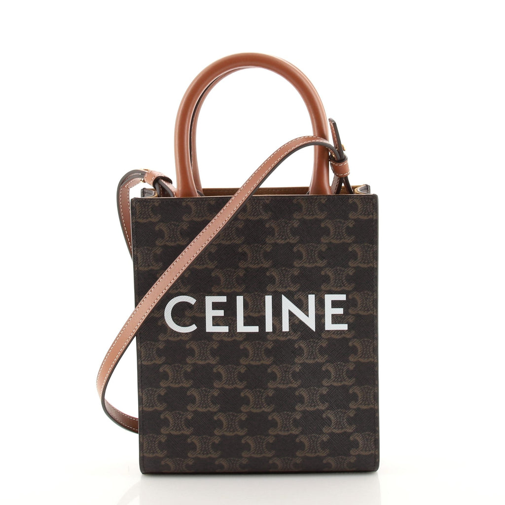 Vertical Cabas Tote Triomphe Coated Canvas Mini