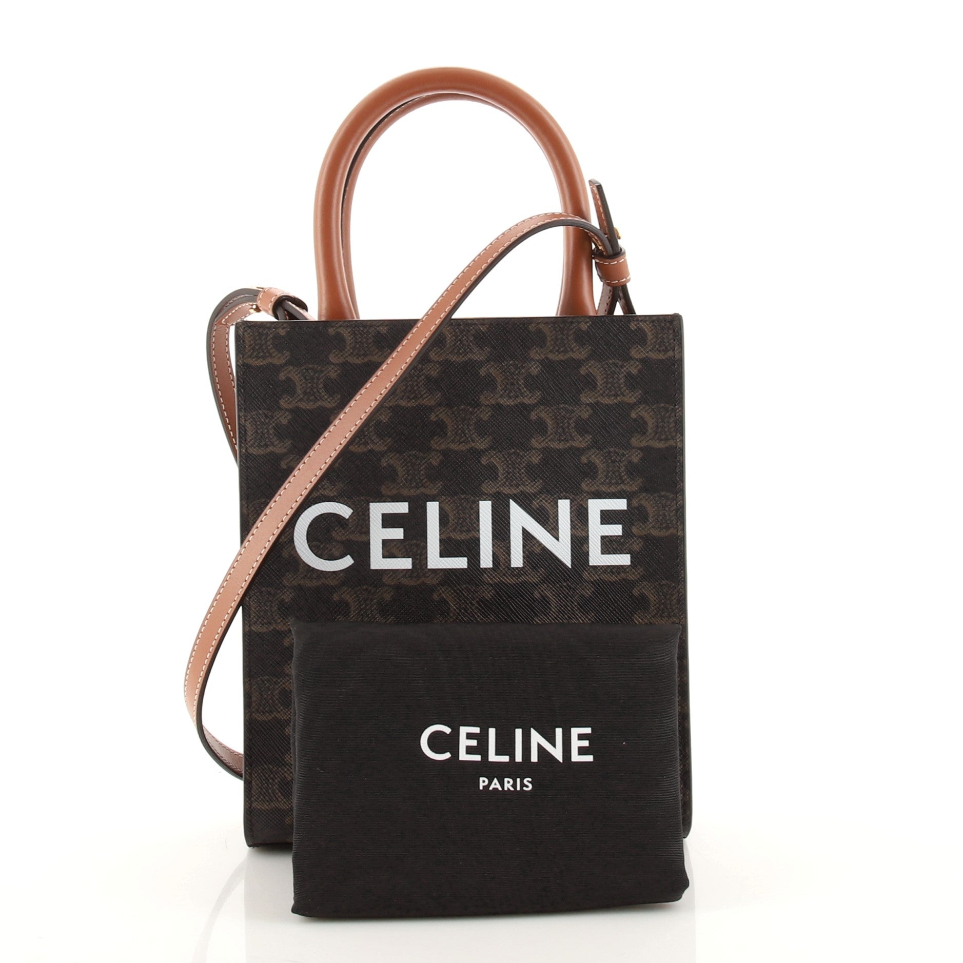 Vertical Cabas Tote Triomphe Coated Canvas Mini