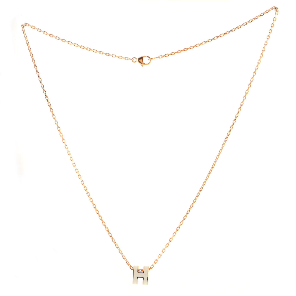 Pop H Pendant Chain Necklace Metal and Enamel Mini