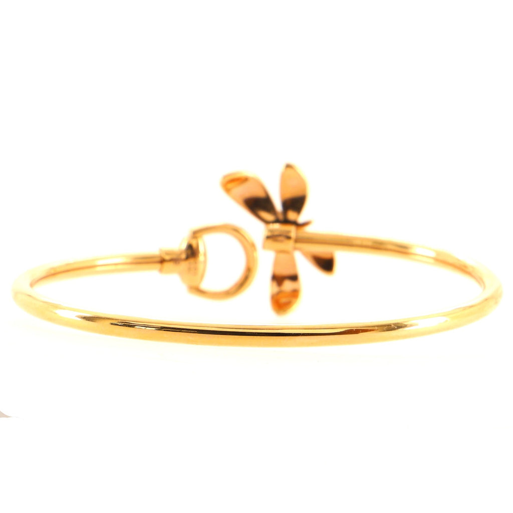 Flora Horsebit Butterfly Cuff Bracelet 18K Rose Gold with Enamel