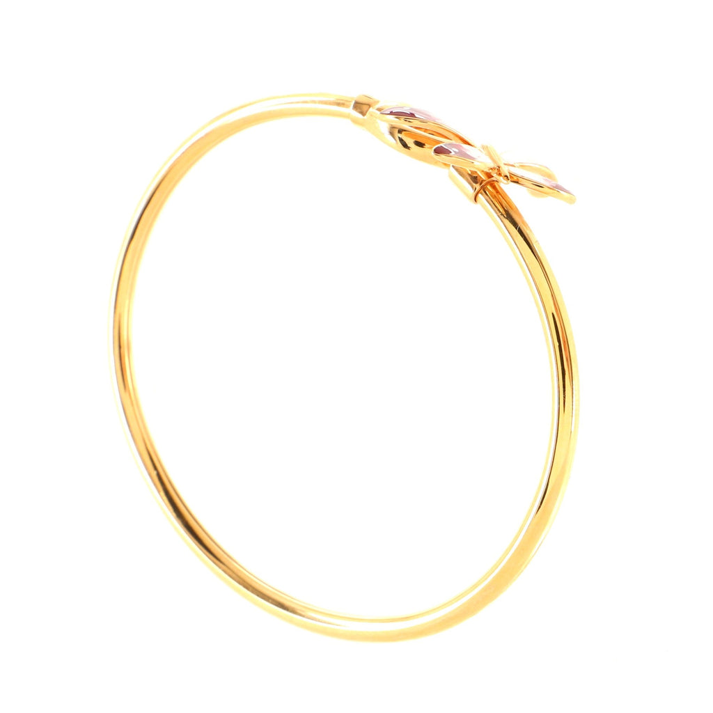 Flora Horsebit Butterfly Cuff Bracelet 18K Rose Gold with Enamel