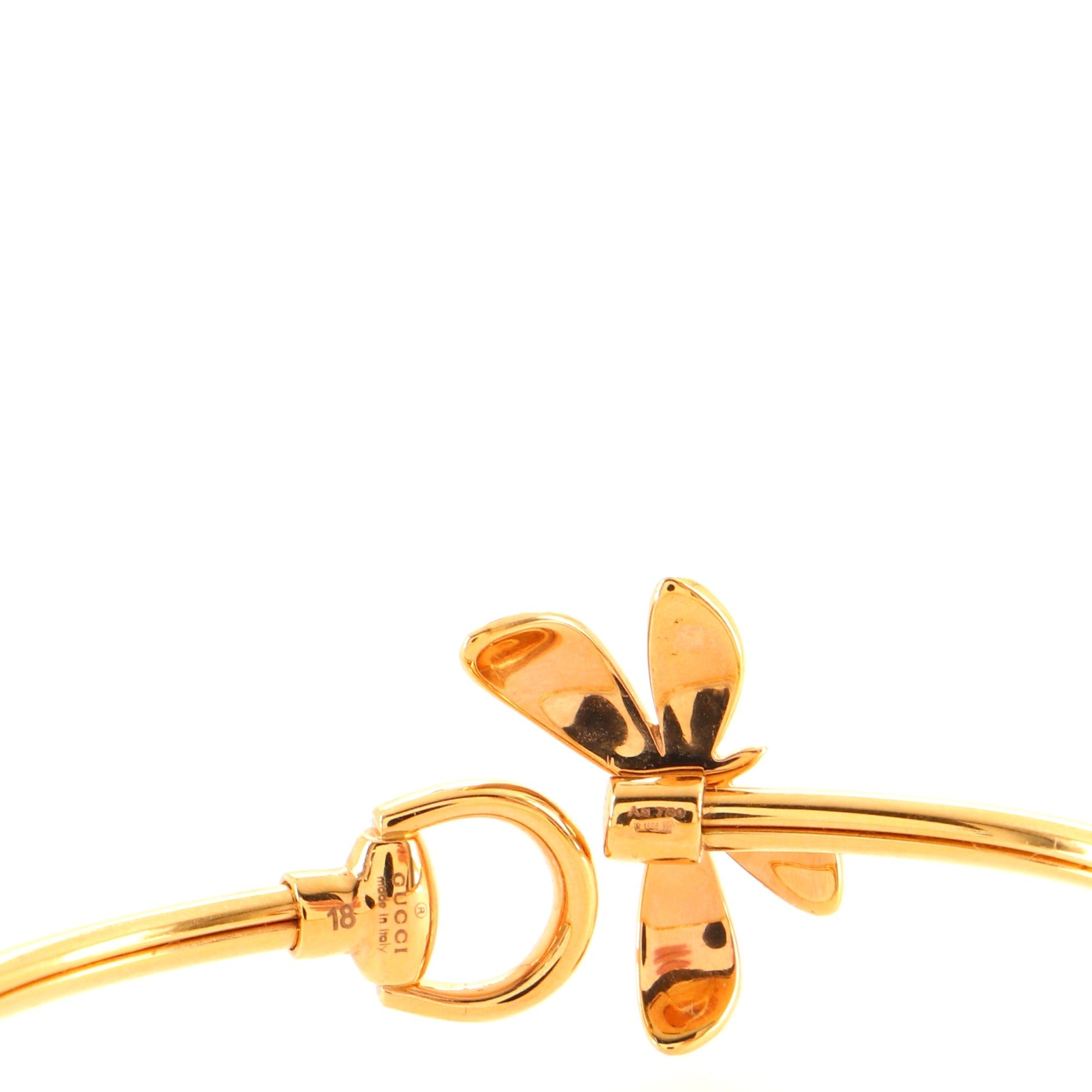 Flora Horsebit Butterfly Cuff Bracelet 18K Rose Gold with Enamel